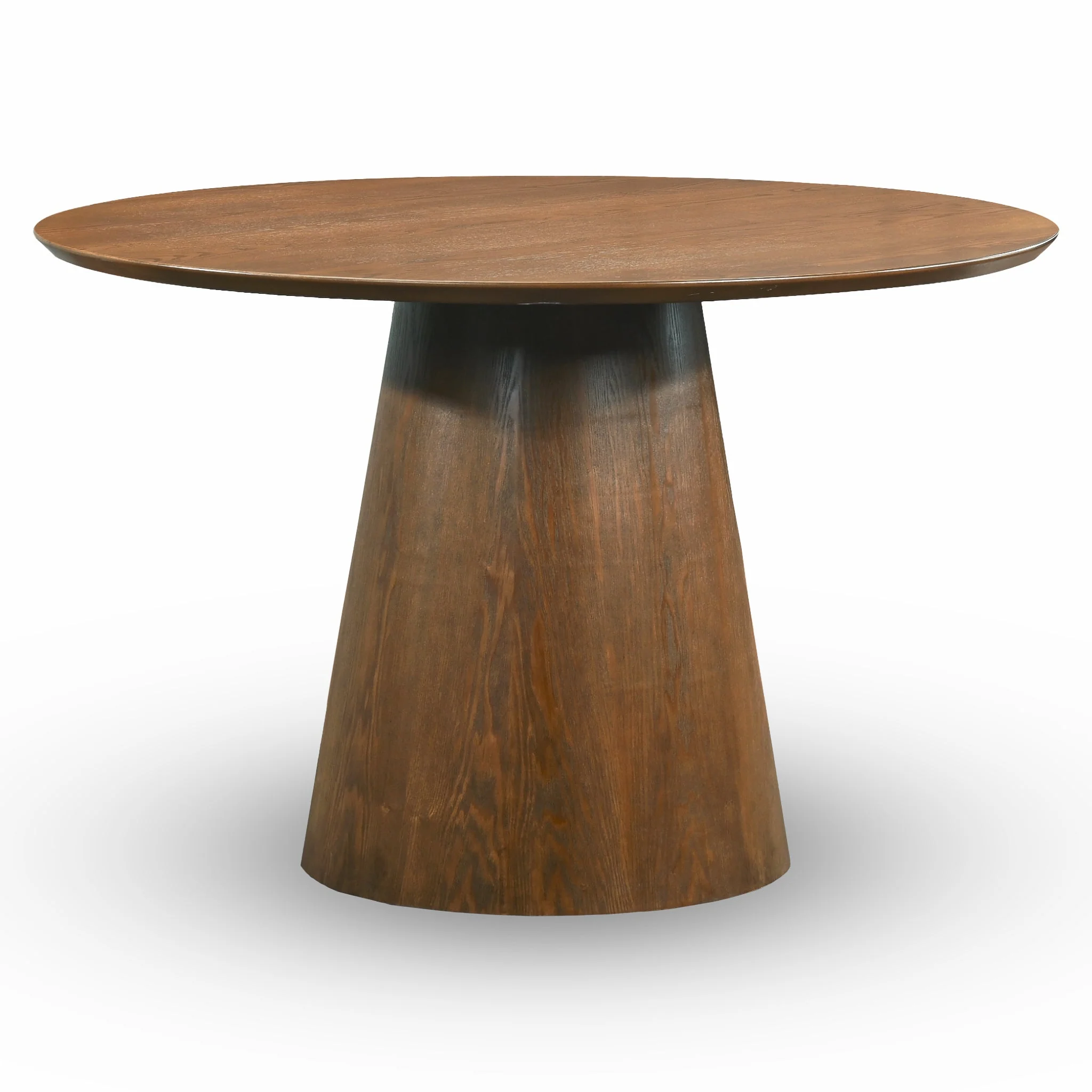 Palamades Round Solid Wood Walnut Dining Table - Small - Image 4