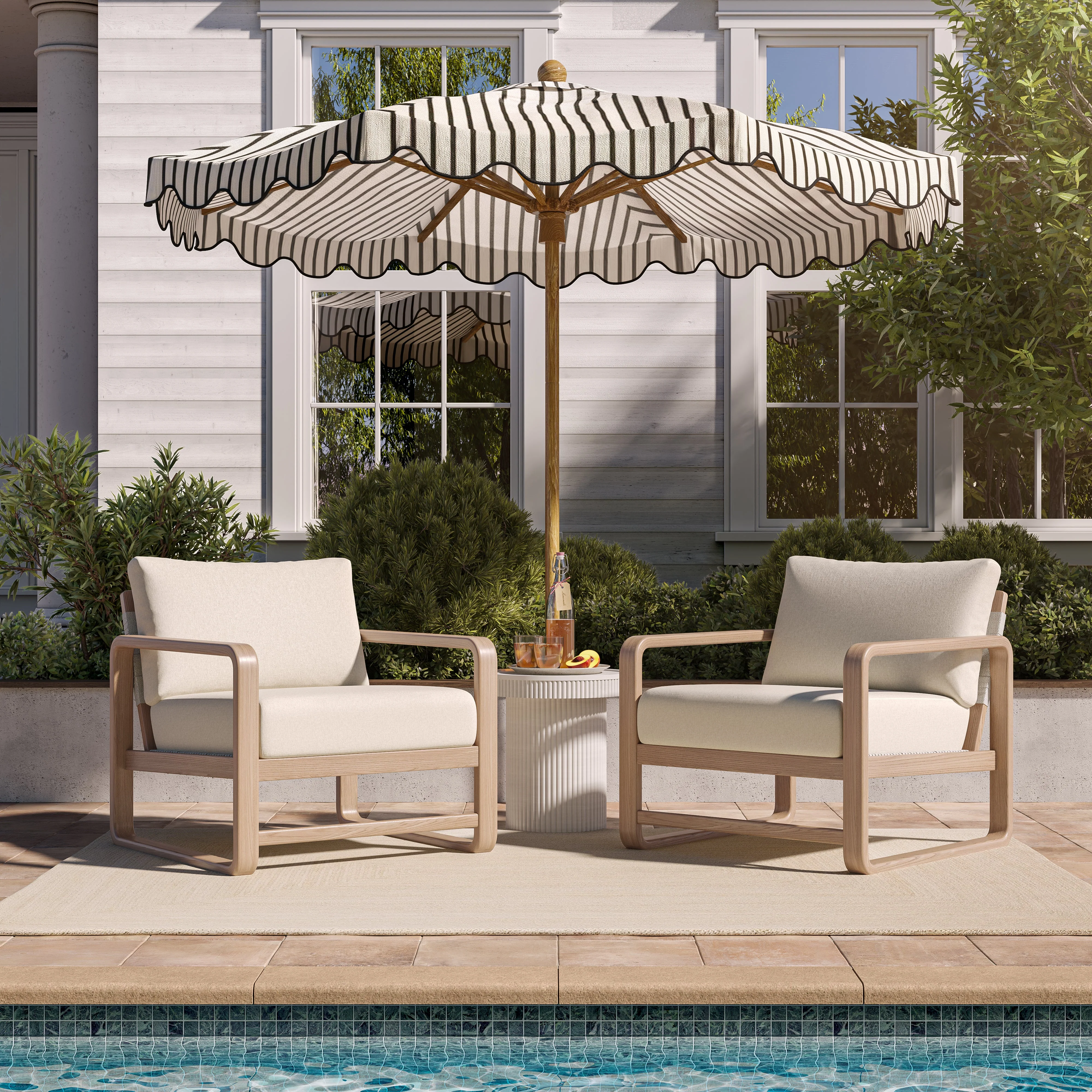 Palata Cream Outdoor Accent Chair - Image 2