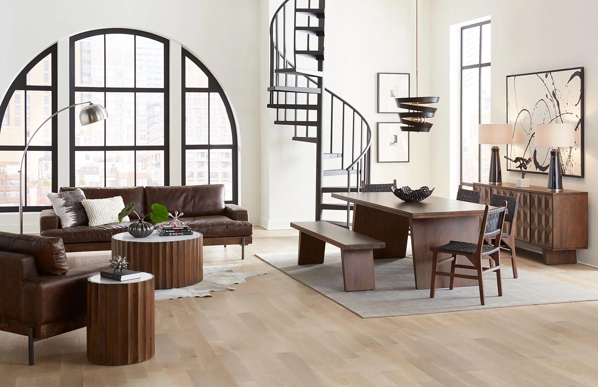 Palermo 18" Dining Chair with Black Leather in Matte Brown, Set of 2 - Image 7