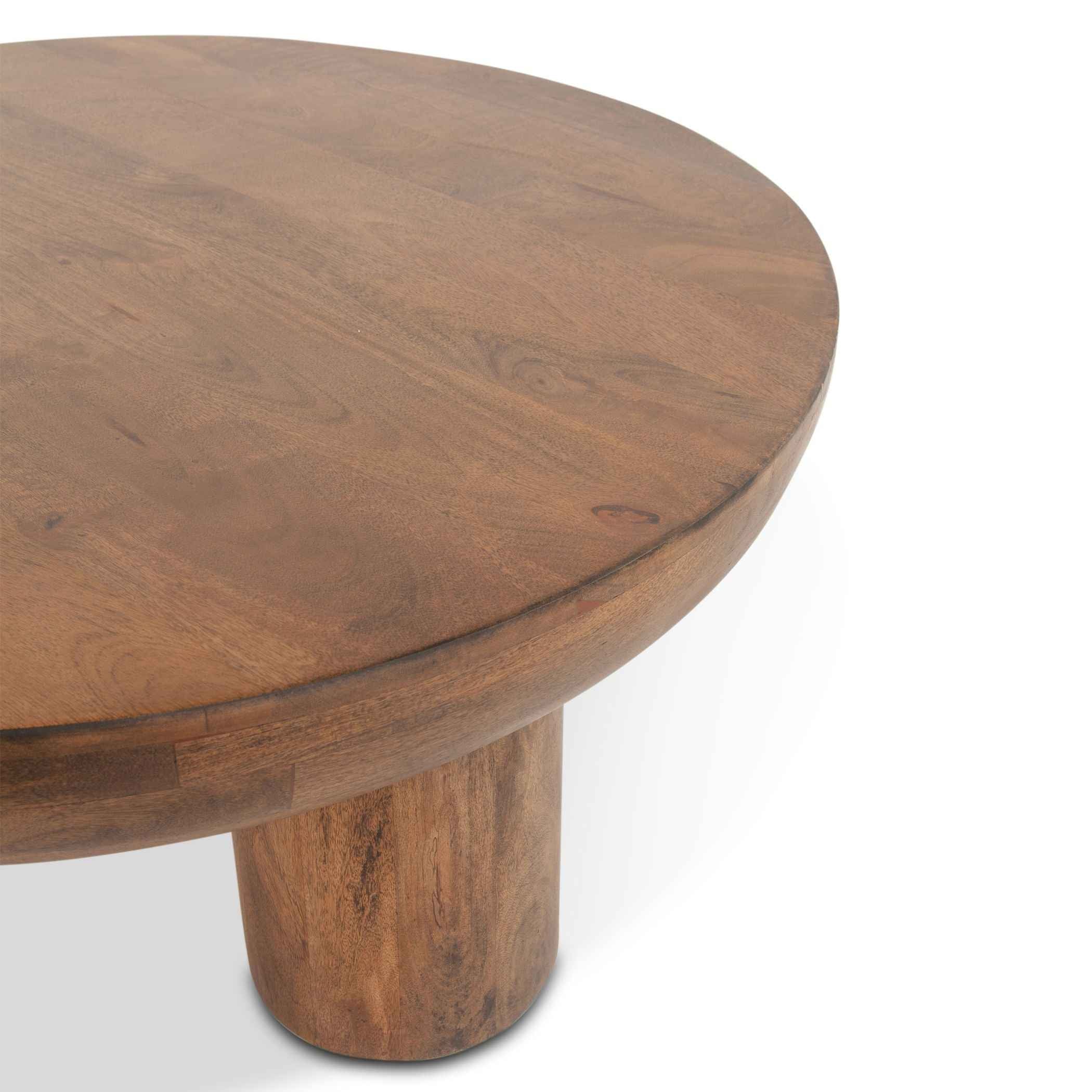 Palermo 39" Round Coffee Table in Acorn Brown - Image 4