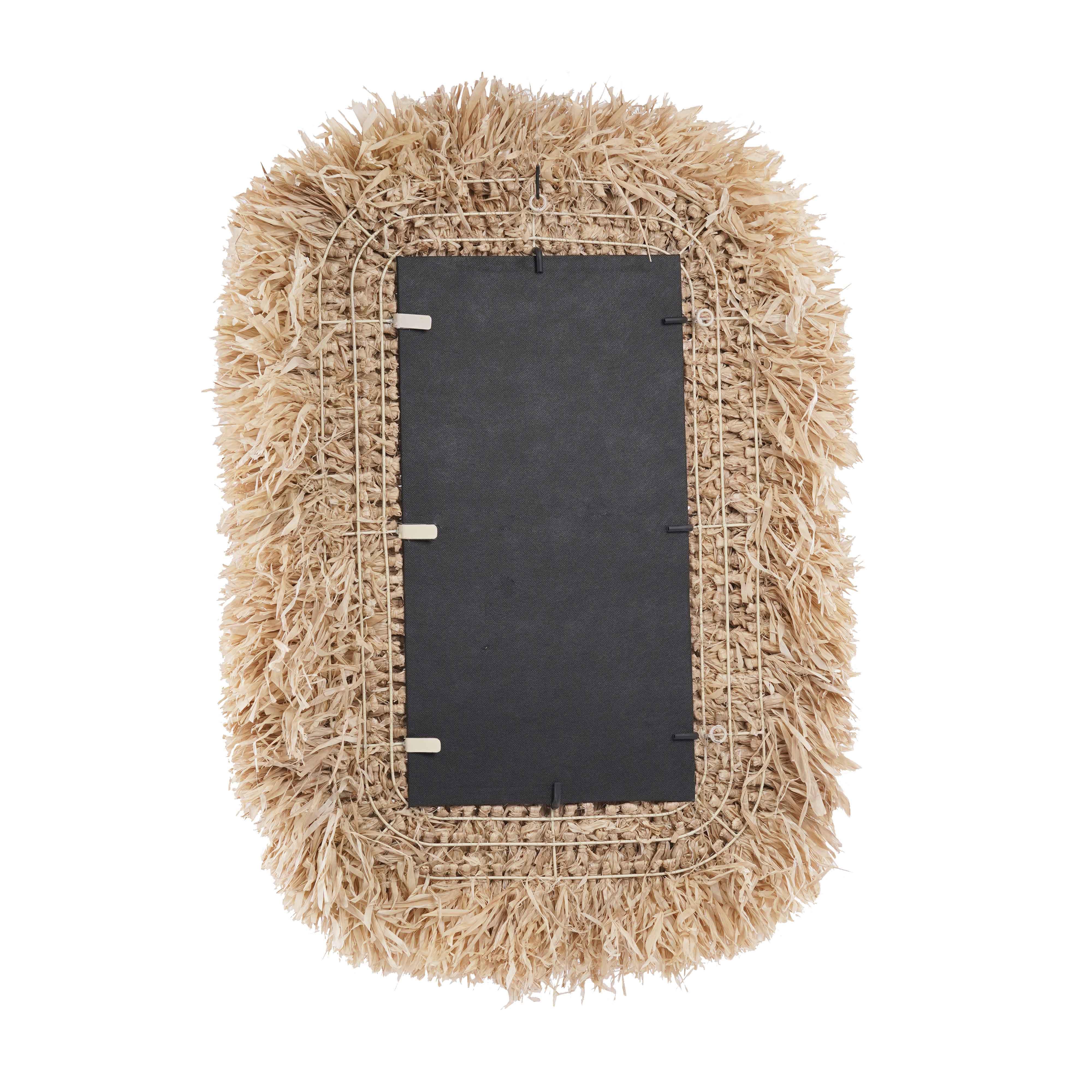 Palm 29.6"x43.4" Natural Sisal Rectangular Wall Mirror - Image 3