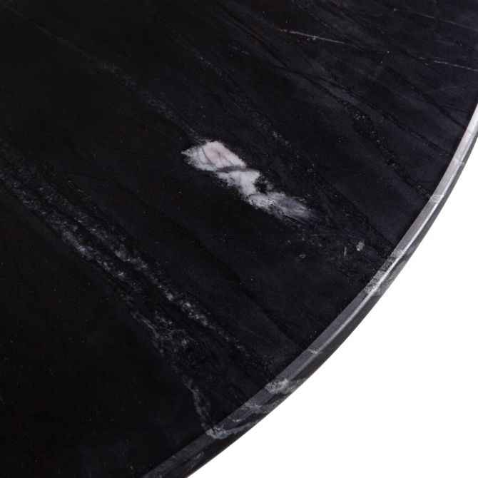 Palm Springs 48" Gathering Table with Black Marble and Whitewash Modern Base - Image 5
