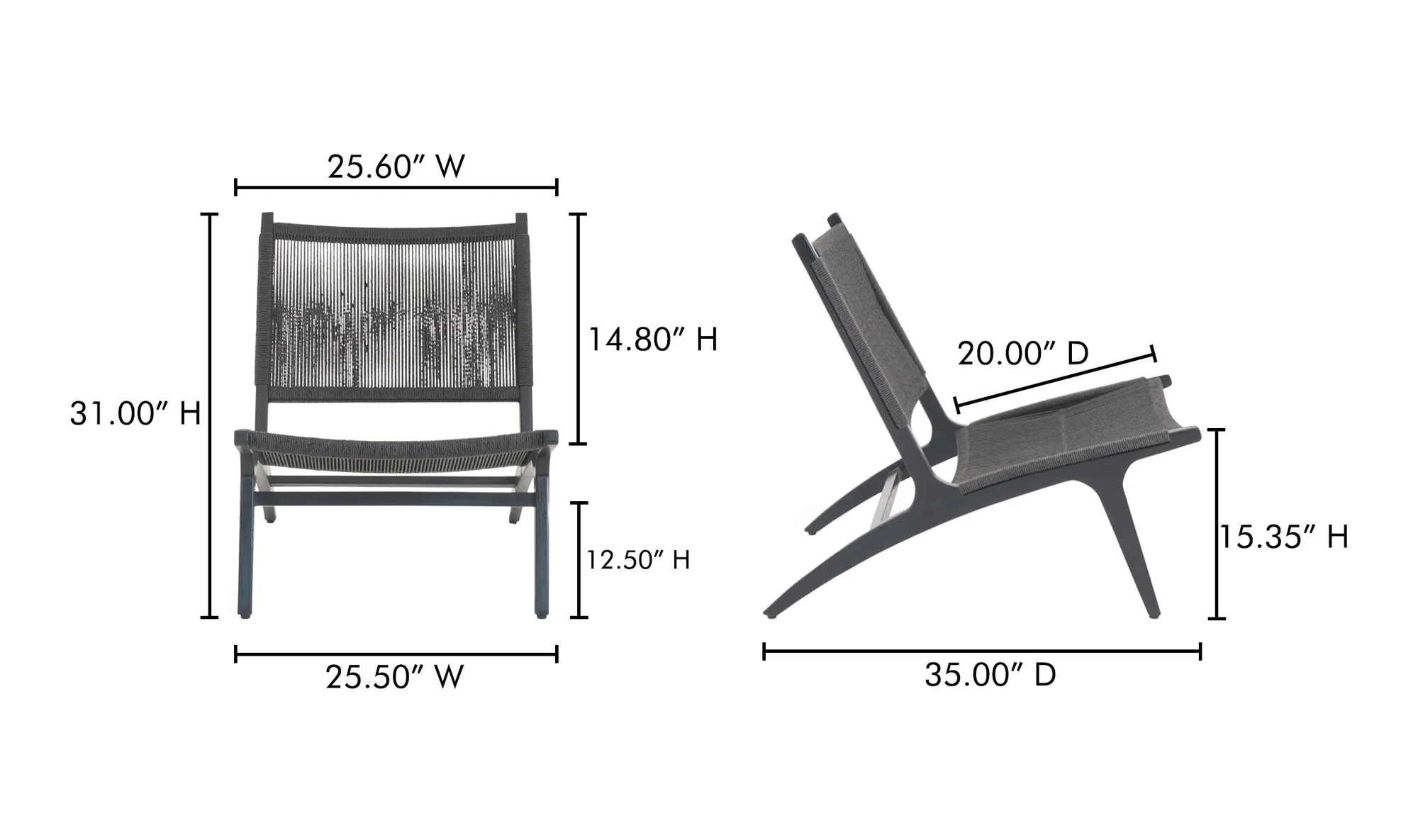 Palma Outdoor Lounge Chair Black - Image 8