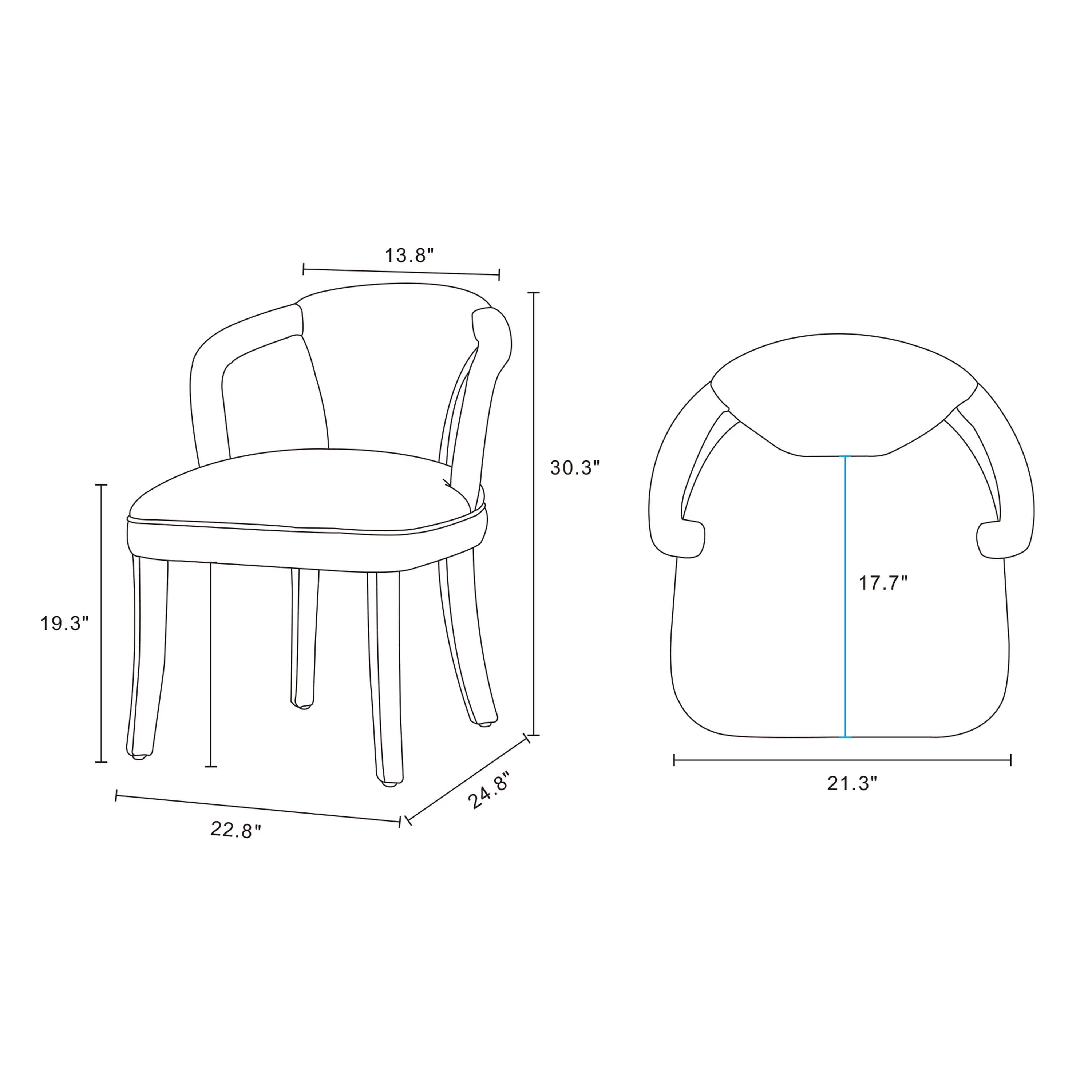 Palmer Dining Armchair in Ivory - Image 3