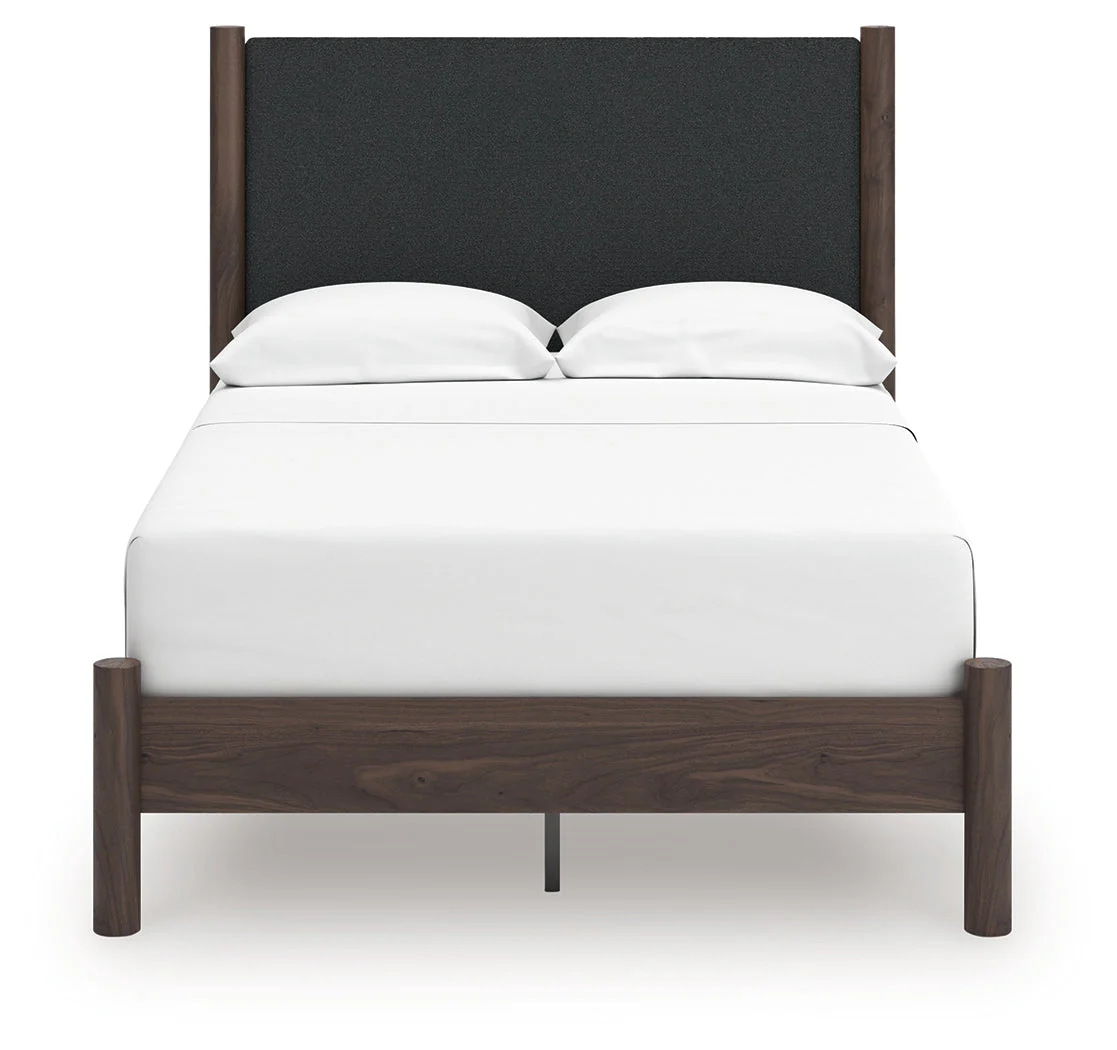 Pamytta Brown Full Upholstered Panel Platform Bed - Image 3