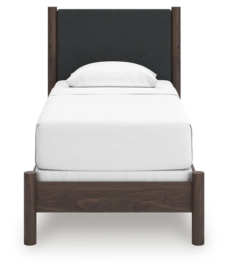 Pamytta Brown Twin Upholstered Panel Bed - Image 4