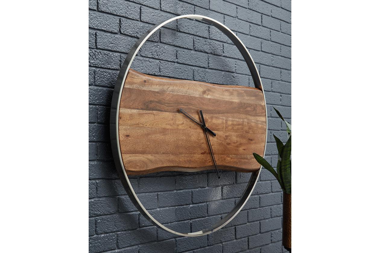 Panchali Brown/Silver Finish Wall Clock - Image 4