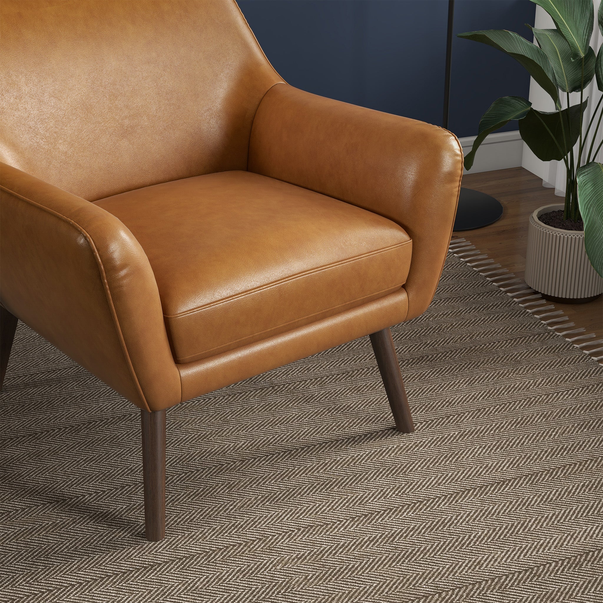 Panom Tan Leather Lounge Chair - Image 4