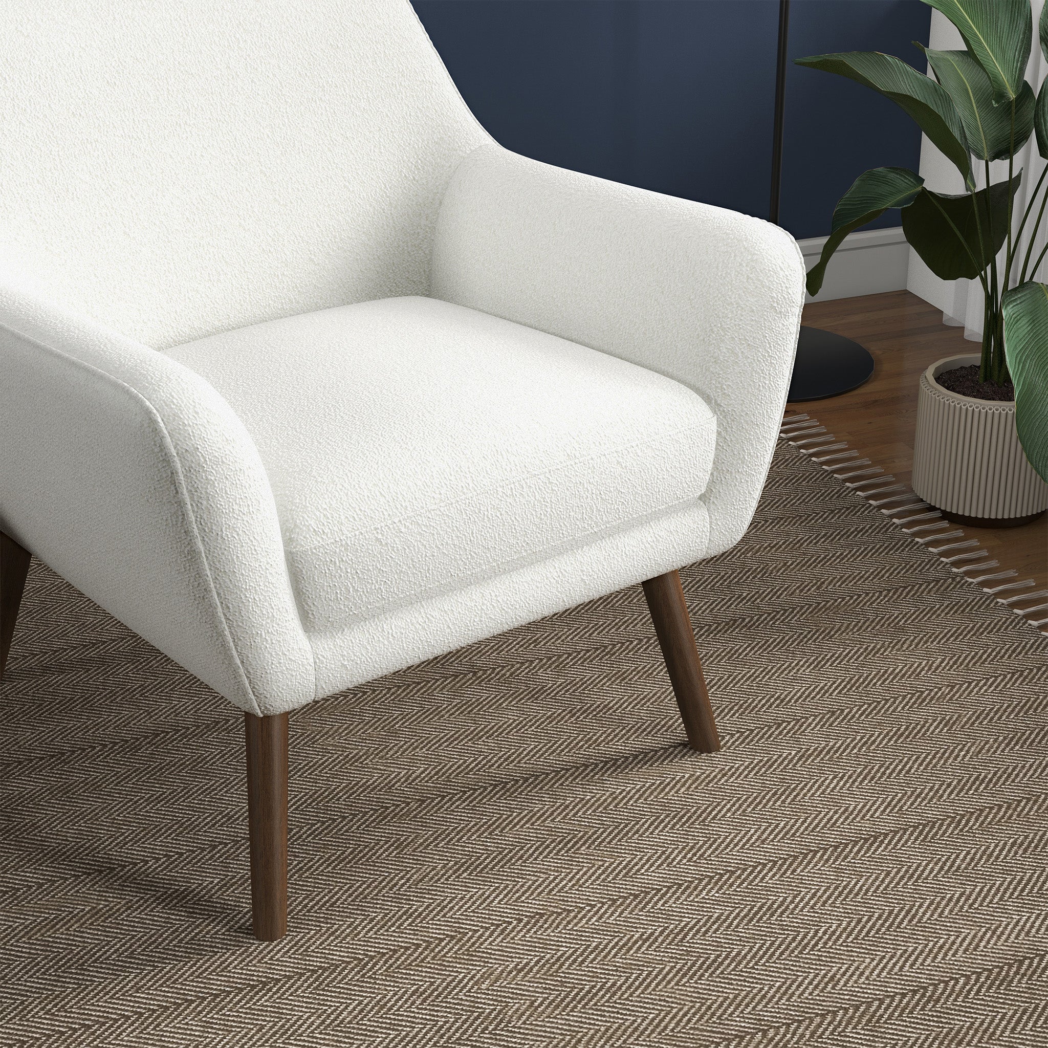 Panom White Boucle Lounge Chair - Image 5