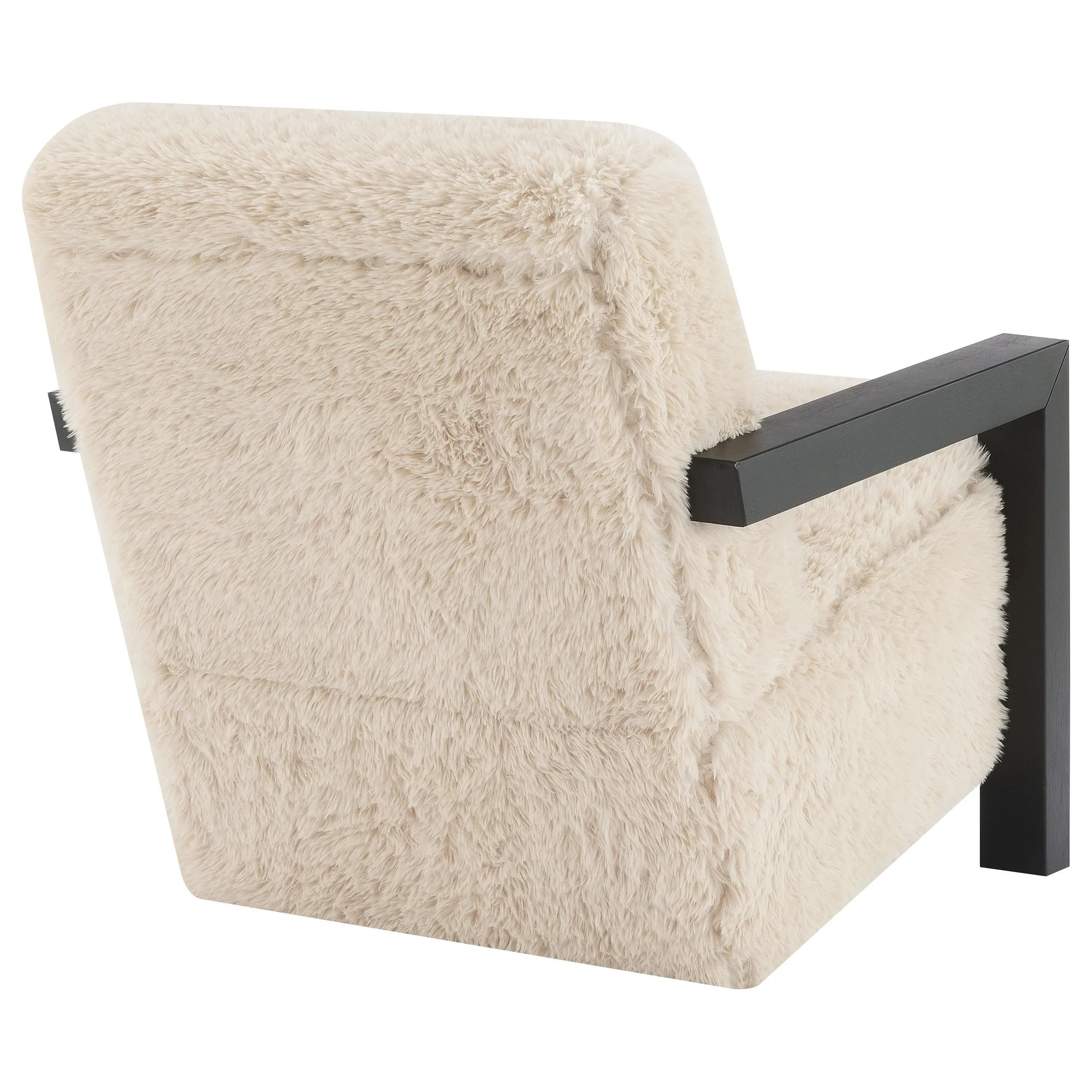 Paquet Latte Faux Fur Solid Wood Arm Chair - Image 7