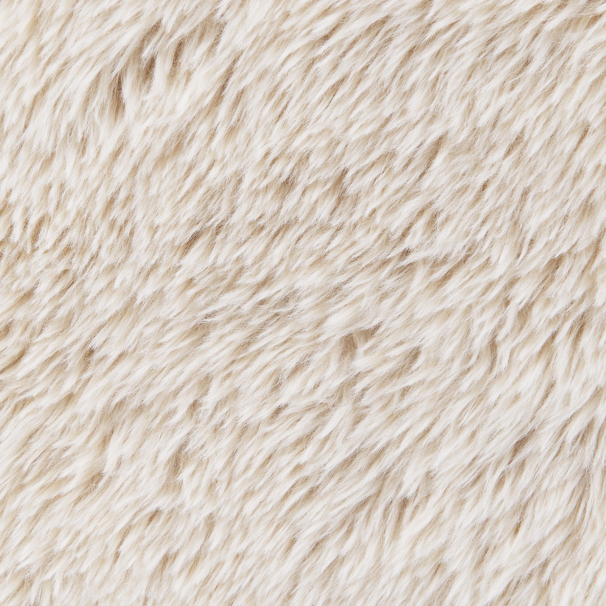 Paquet Latte Faux Fur Solid Wood Arm Chair - Image 9