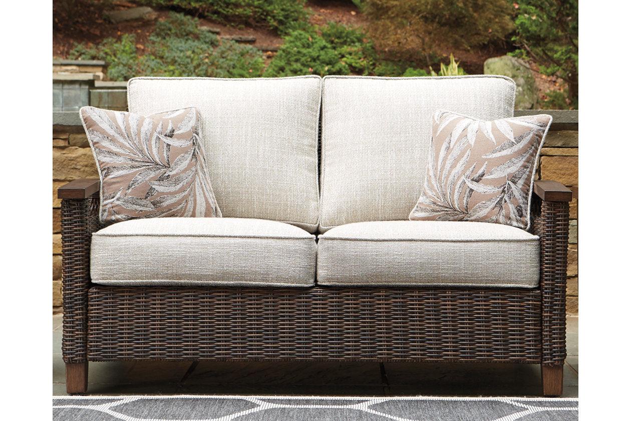 Paradise Trail Medium Brown Loveseat with Cushion - Image 2