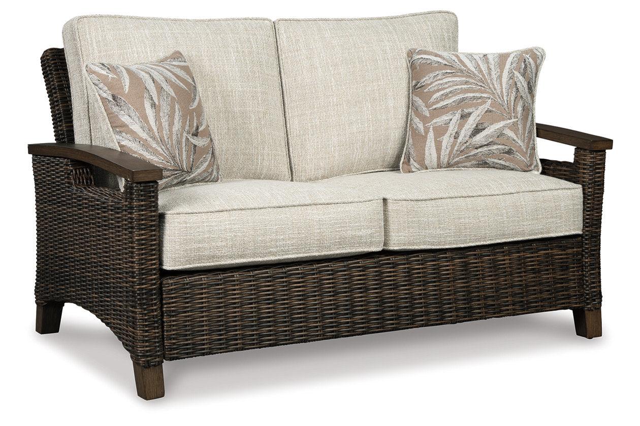 Paradise Trail Medium Brown Loveseat with Cushion - Image 3
