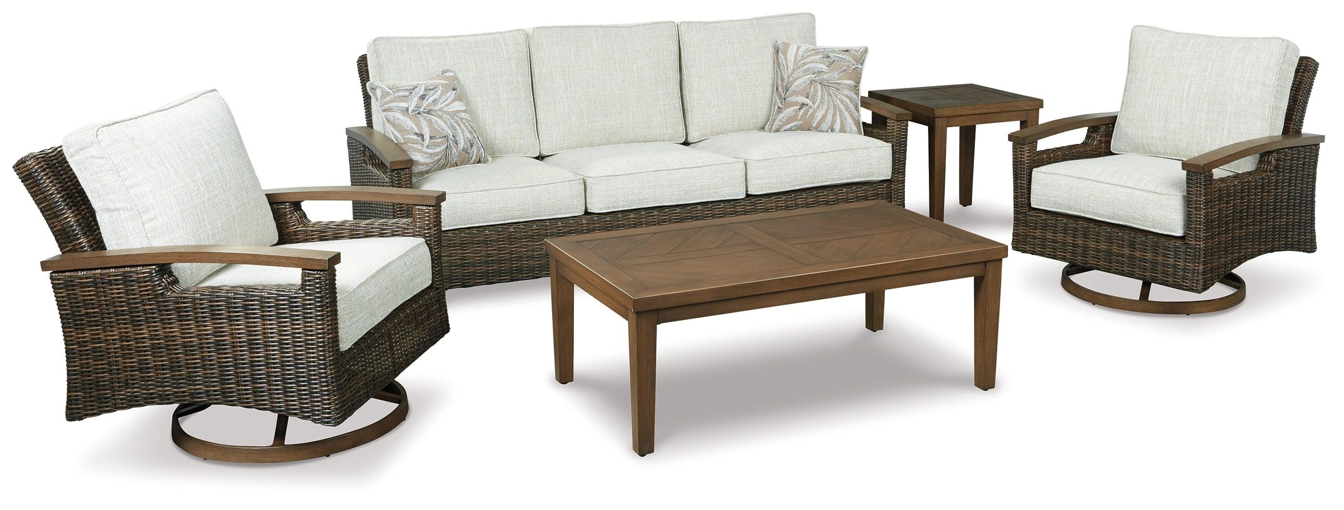 Paradise Trail Medium Brown Sofa with Cushion - Image 3