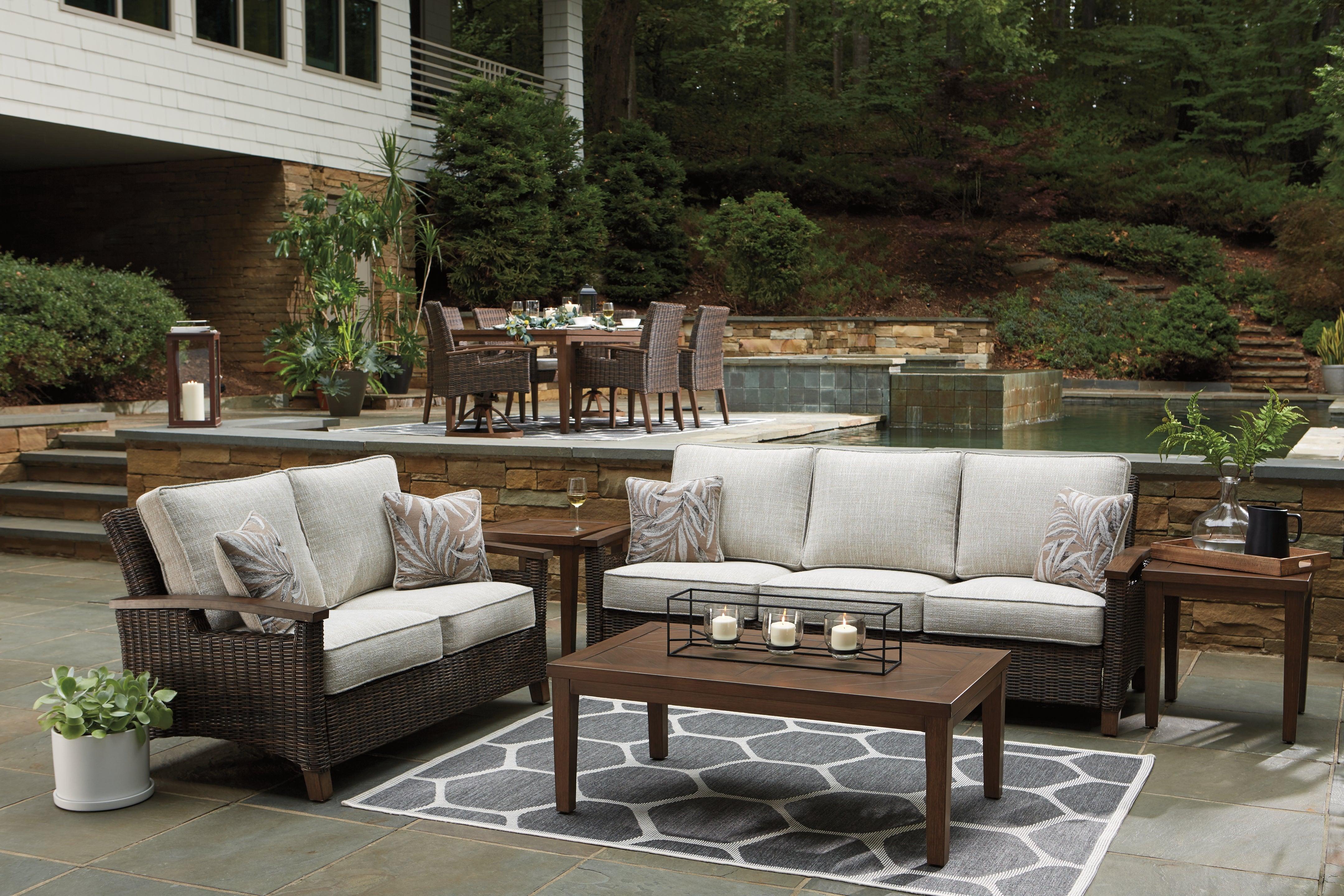 Paradise Trail Medium Brown Sofa with Cushion - Image 8