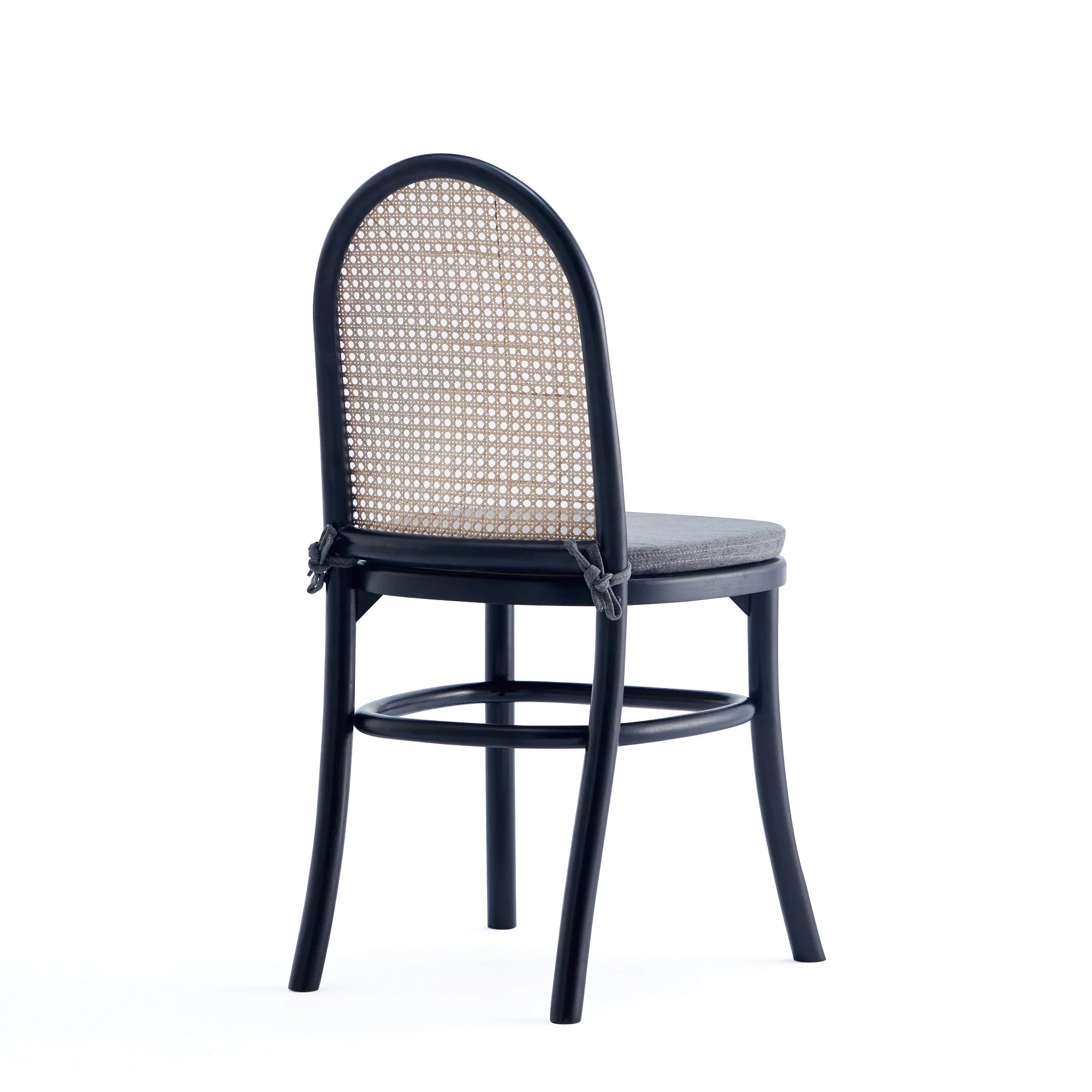 Paragon Dining Chair 1.0 with Grey Cushions in Black and Cane (set of 4) - Image 5