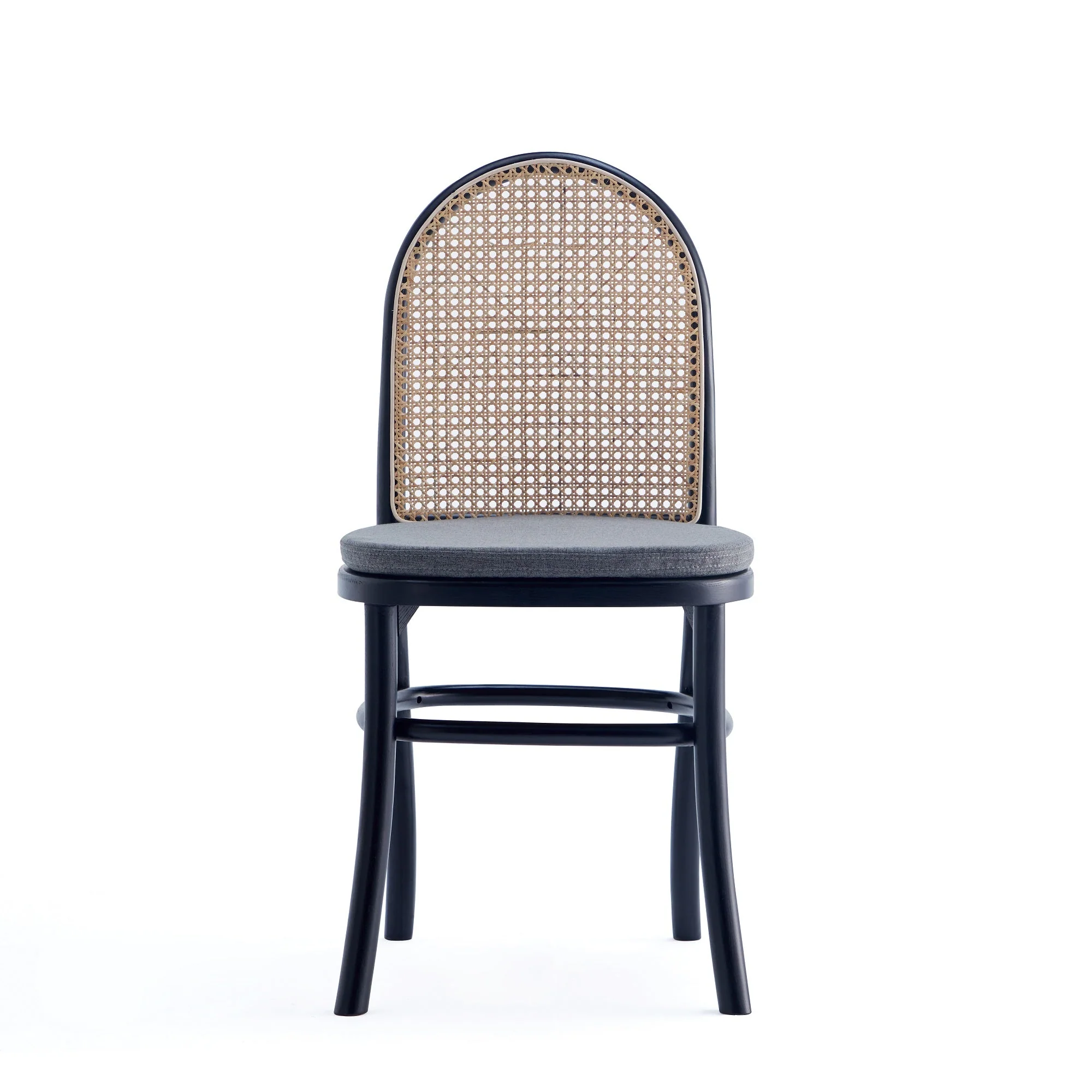 Paragon Dining Chair 1.0 with Grey Cushions in Black and Cane (set of 4) - Image 7
