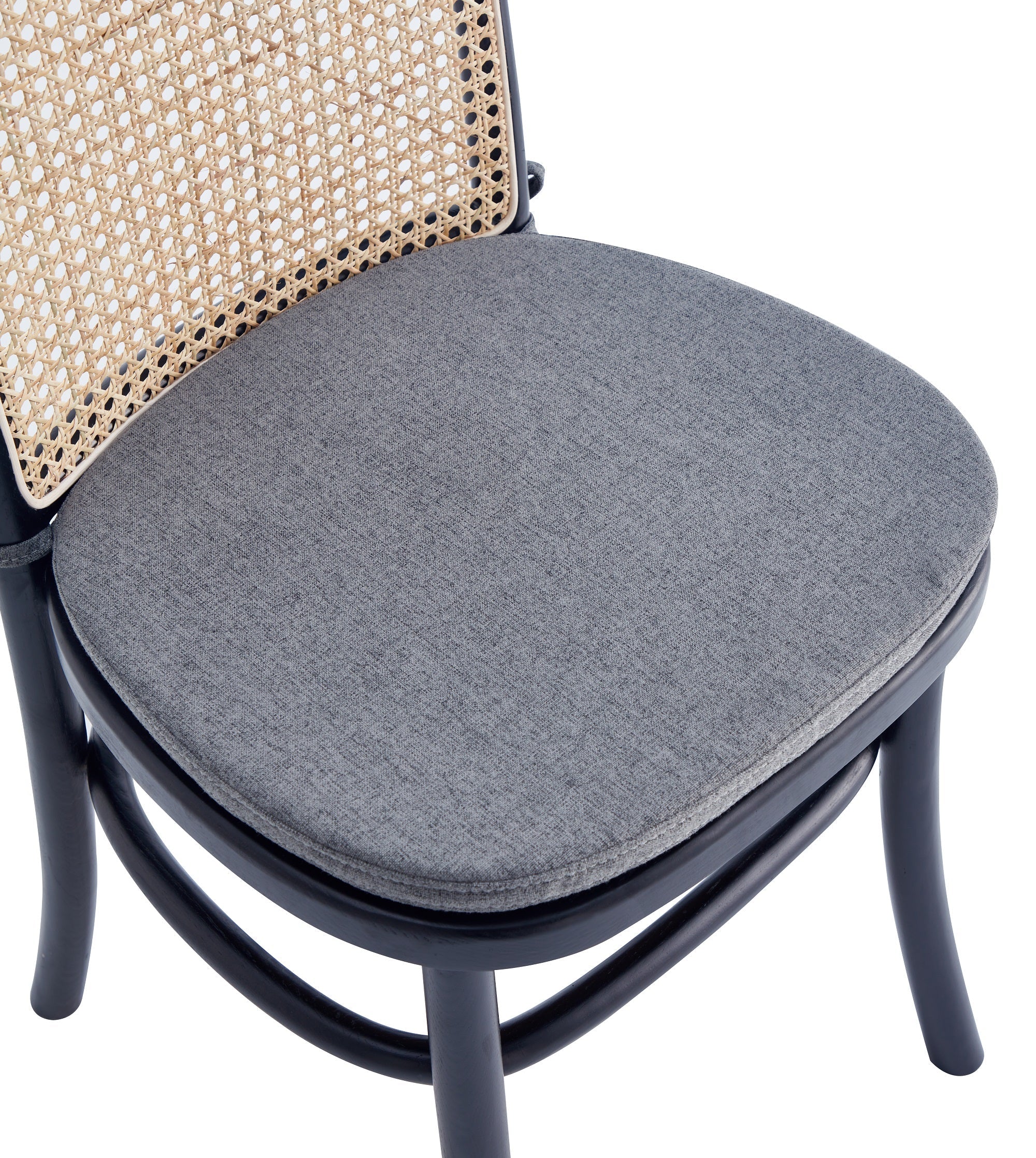 Paragon Dining Chair 1.0 with Grey Cushions in Black and Cane (set of 4) - Image 8