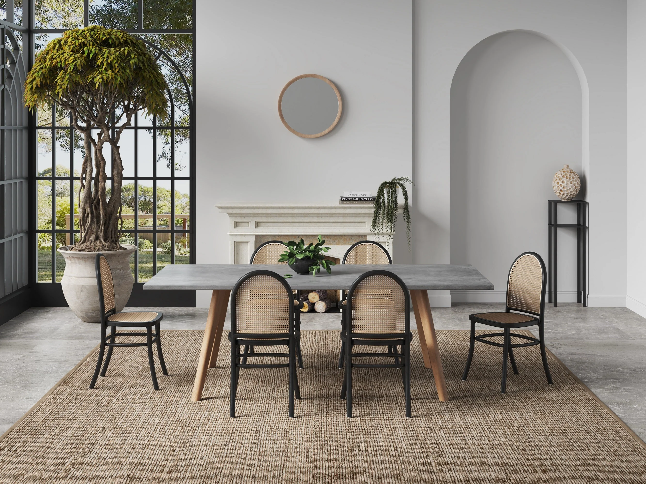 Paragon Dining Chair 2.0 in Black and Cane (set of 4) - Image 2
