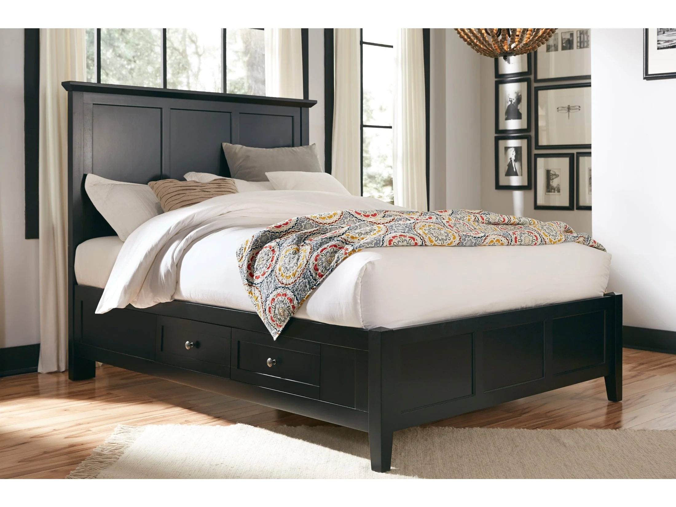 Paragon Four Drawer Wood California King Storage Bed in Black