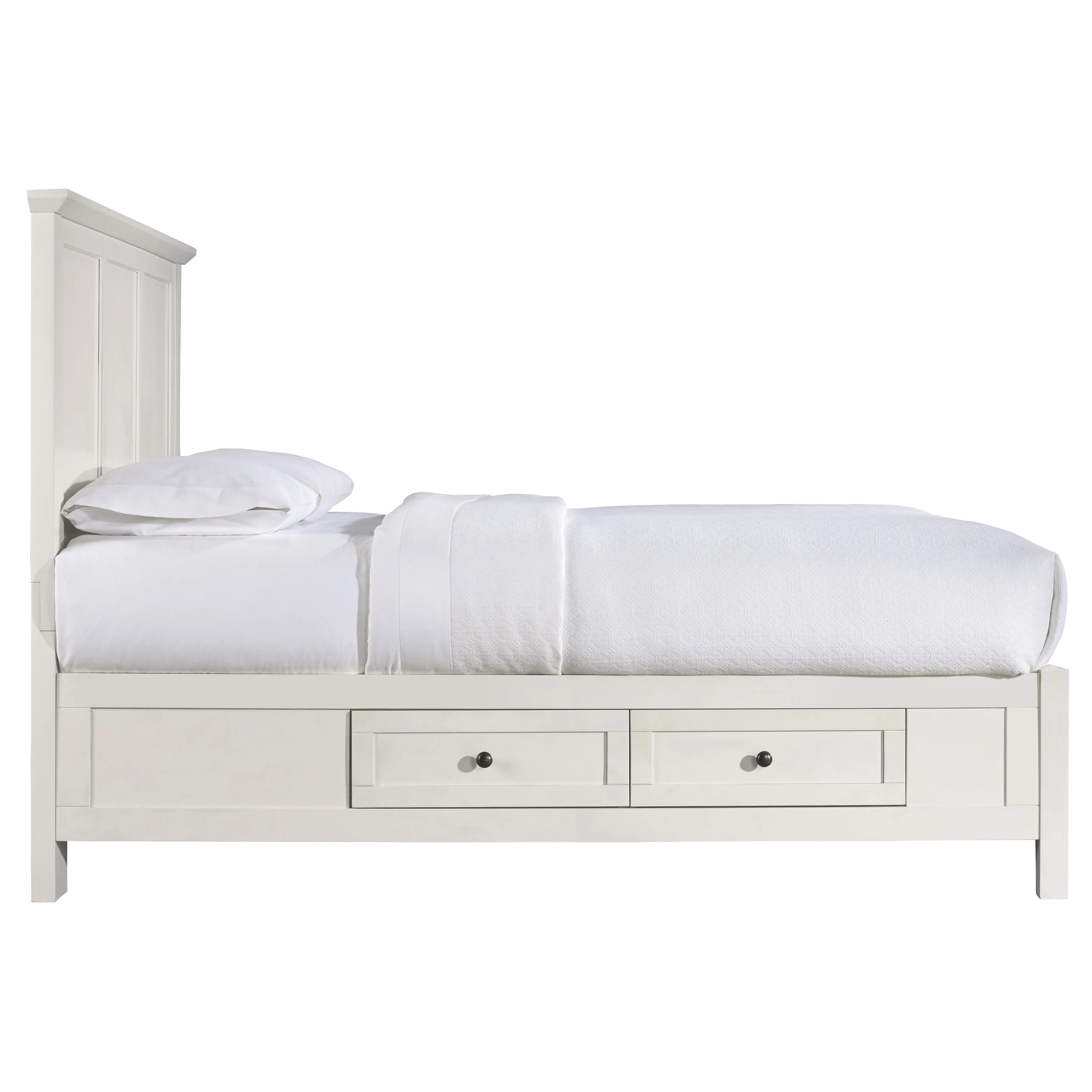 Paragon Four Drawer Wood Eastern King Storage Bed in White - Image 6