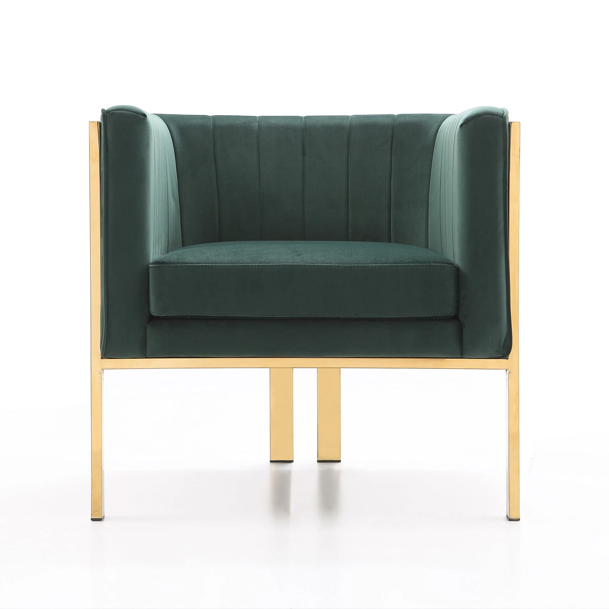 Paramount Accent Armchair in Forest Green and Polished Brass - Image 4