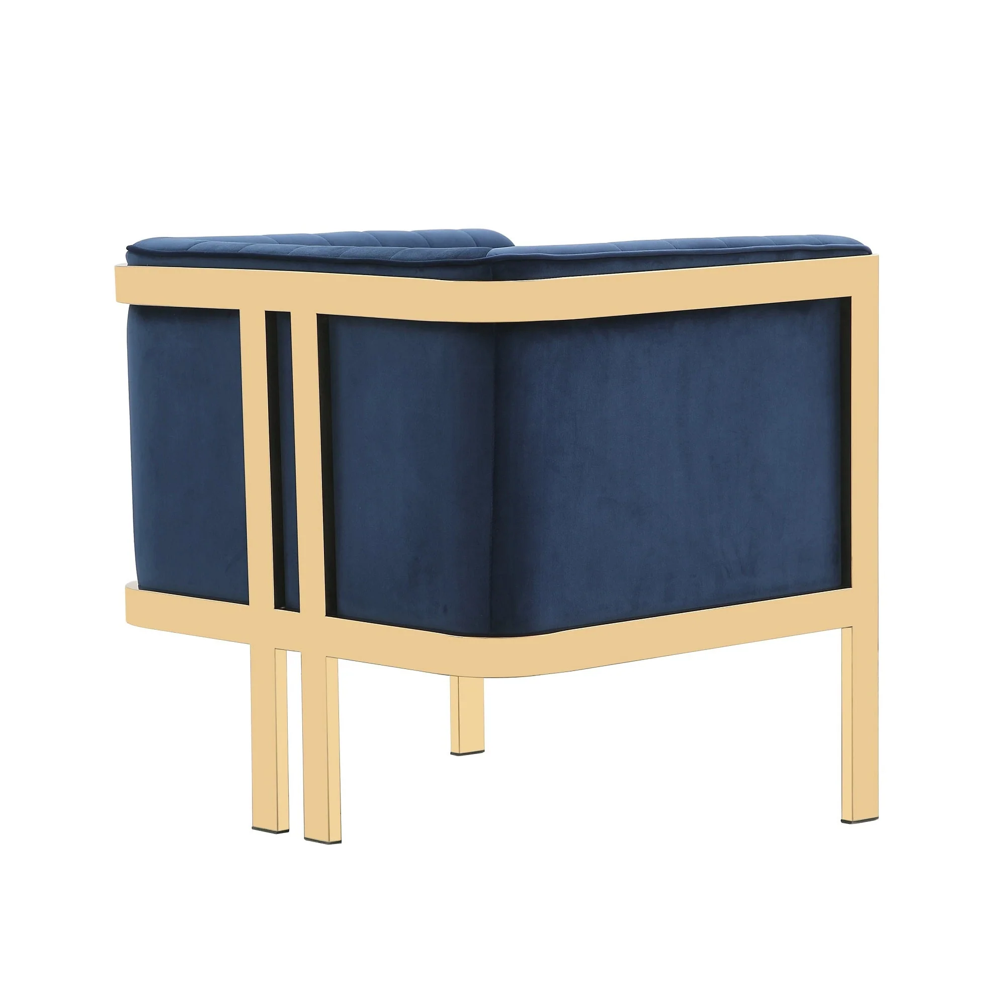 Paramount Accent Armchair in Royal Blue and Polished Brass (set of 2) - Image 6