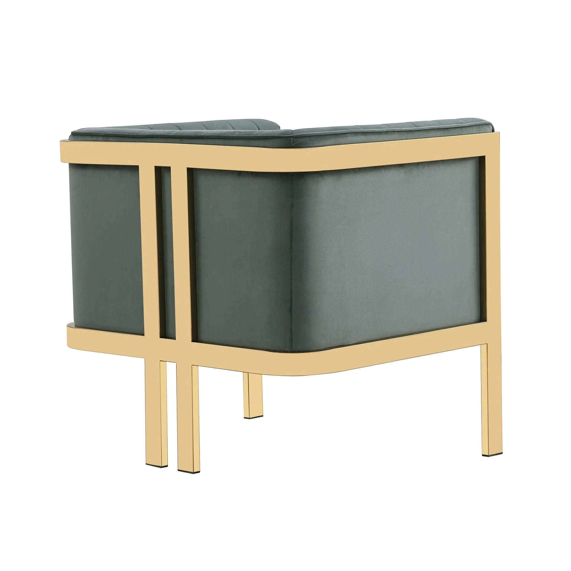 Paramount Accent Armchair in Warm Grey and Polished Brass (set of 2) - Image 6