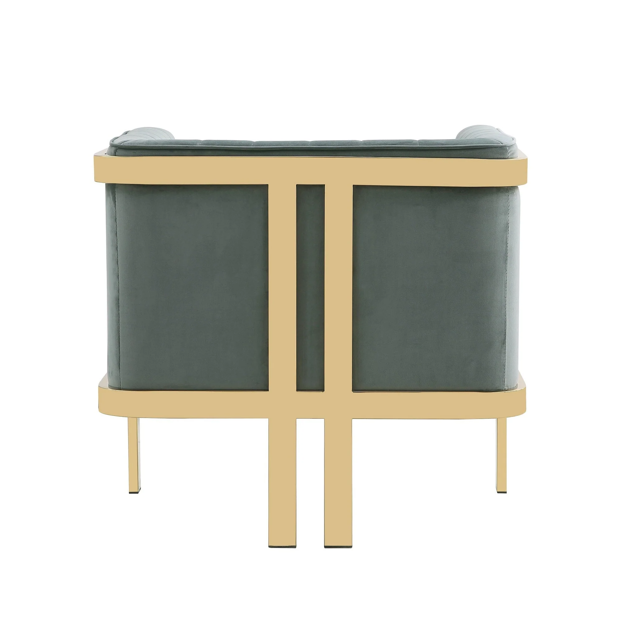 Paramount Accent Armchair in Warm Grey and Polished Brass (set of 2) - Image 7