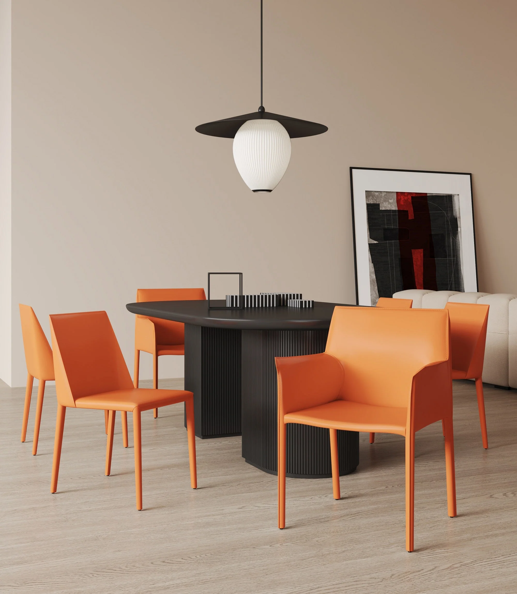 Paris 8-Piece Dining Chairs in Coral - Image 2