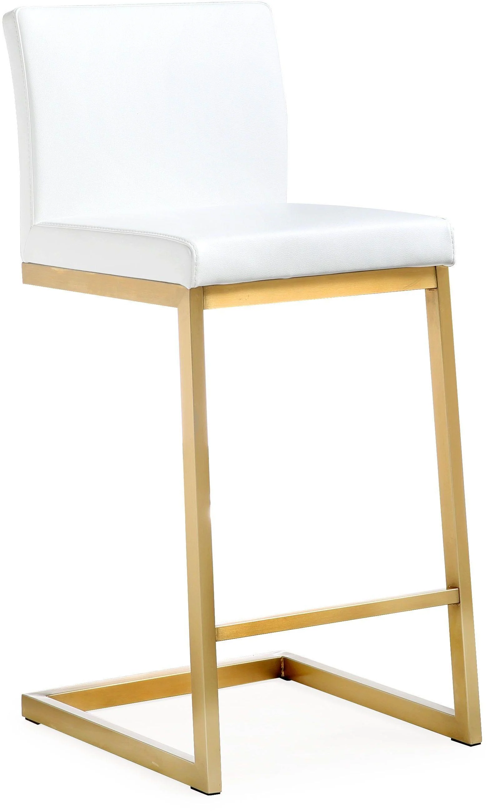 Parma Performance Vegan Leather and Gold Stainless Steel Counter Stool - Set of 2 - Image 12