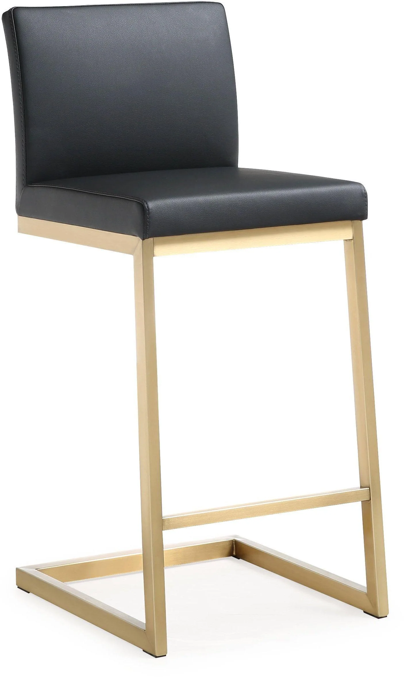 Parma Performance Vegan Leather and Gold Stainless Steel Counter Stool - Set of 2 - Image 3