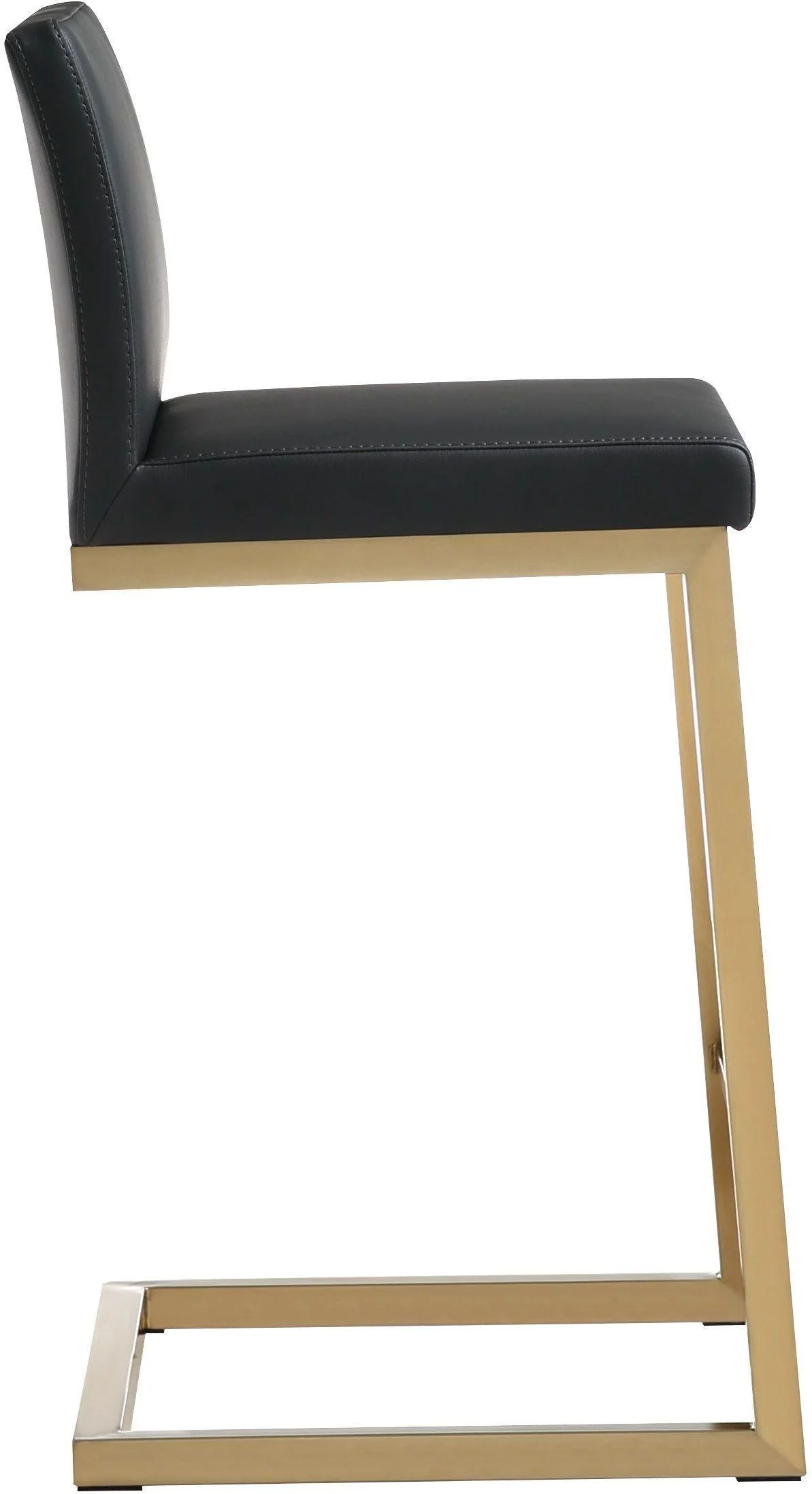 Parma Performance Vegan Leather and Gold Stainless Steel Counter Stool - Set of 2 - Image 4