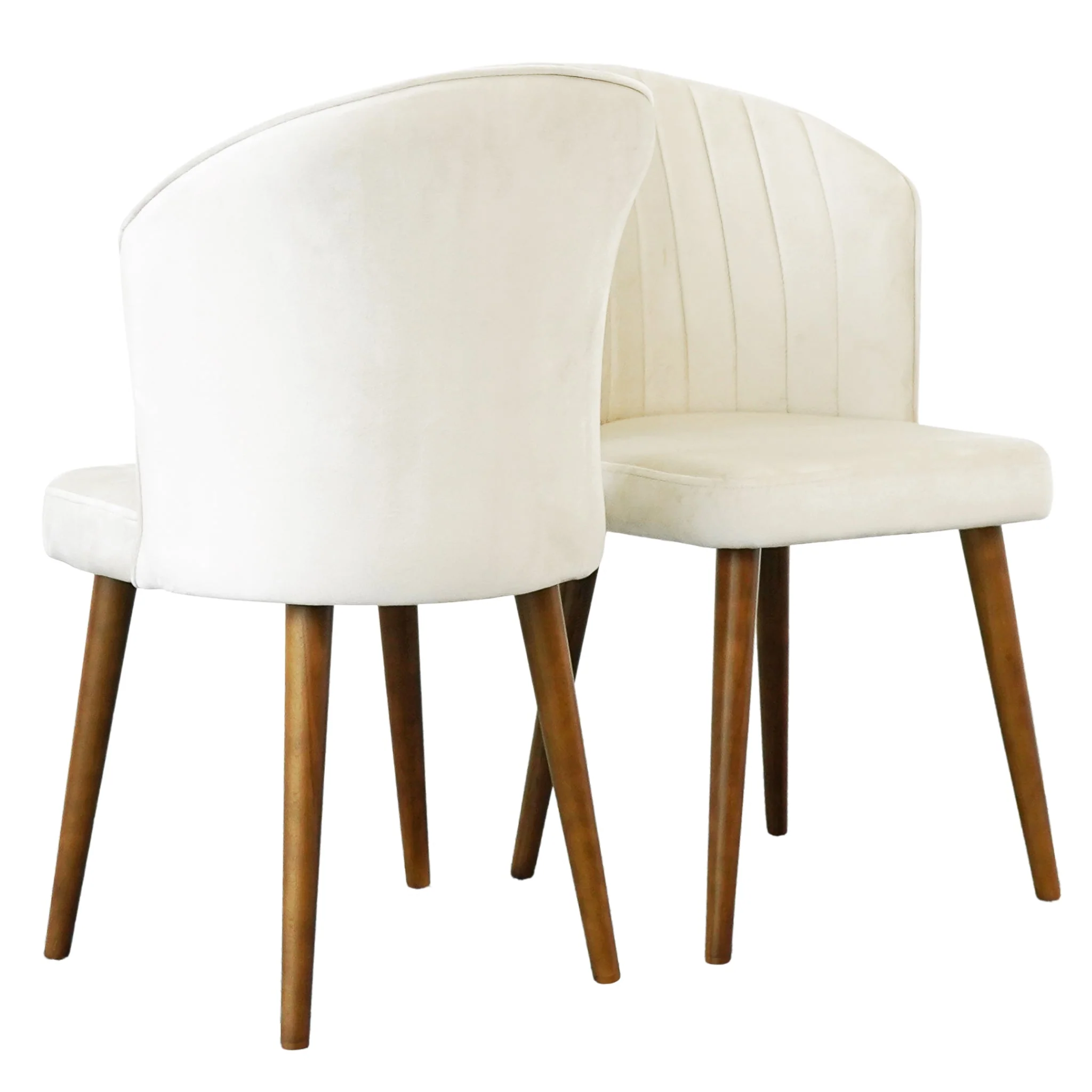 Parsons Dining Chair Set of 2 - Beige Velvet - Image 2