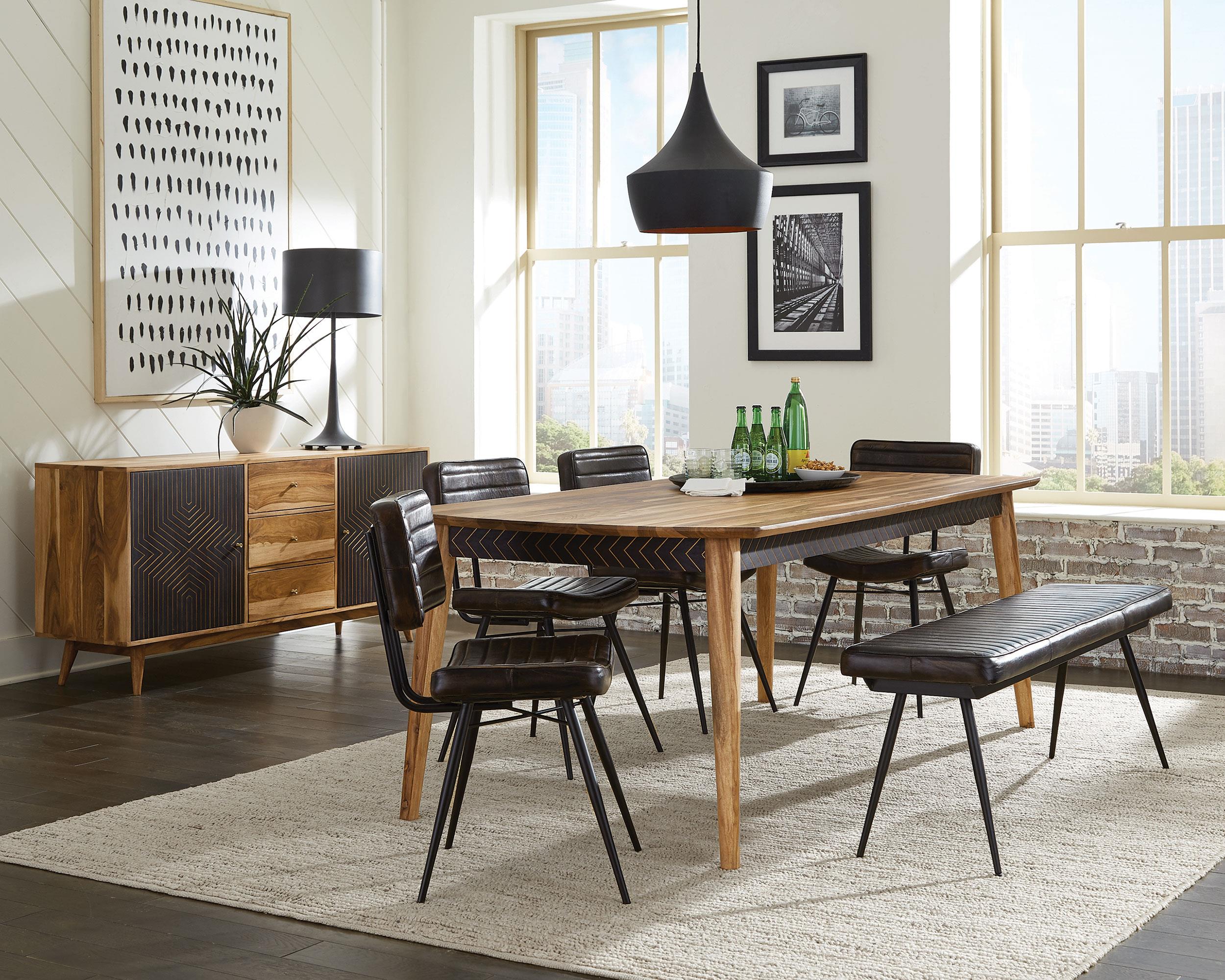 Partridge Natural Sheesham and Espresso 6-Piece Dining Set