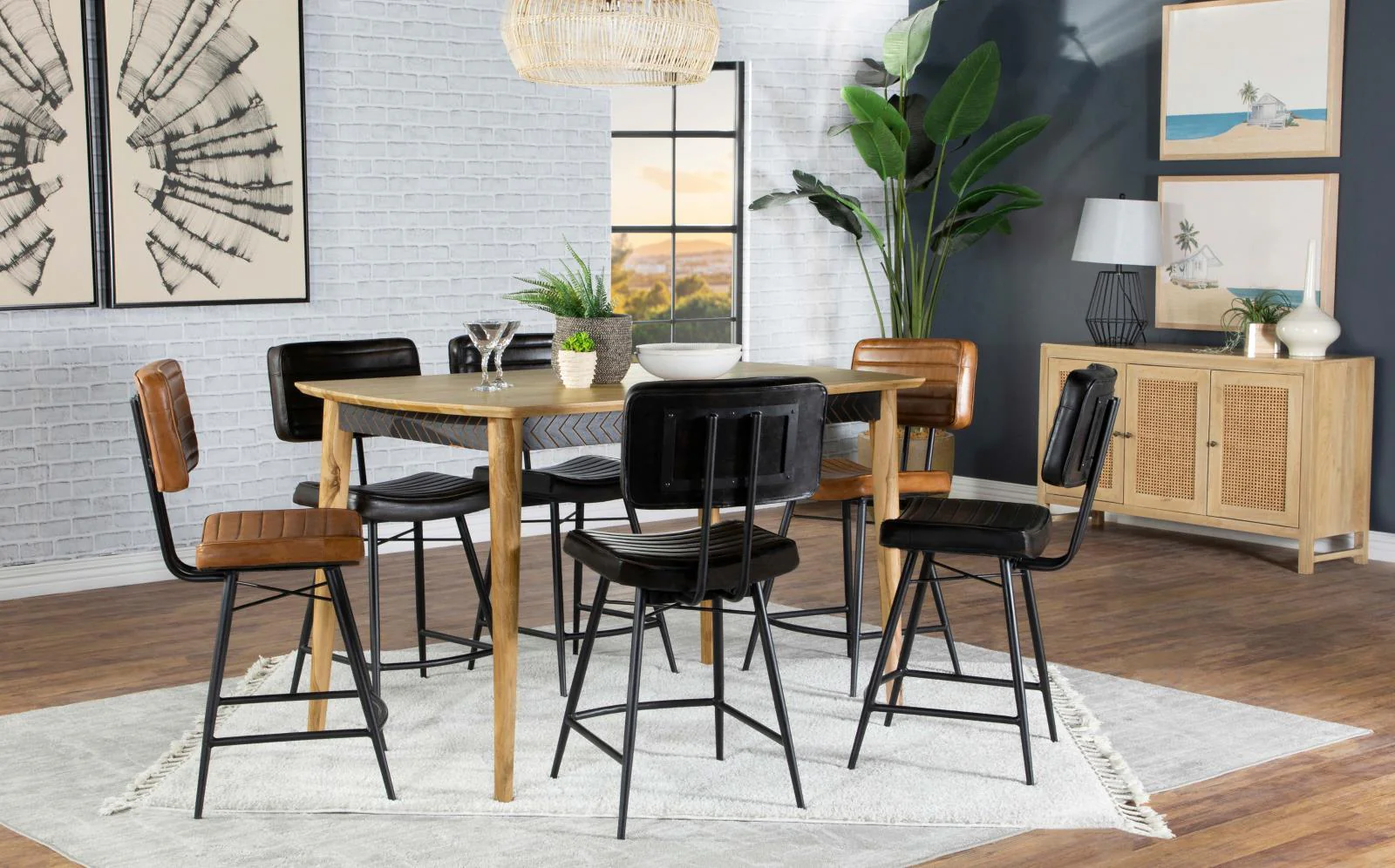 Partridge Upholstered Counter Height Stools with Footrest, Set of 2 - Image 9