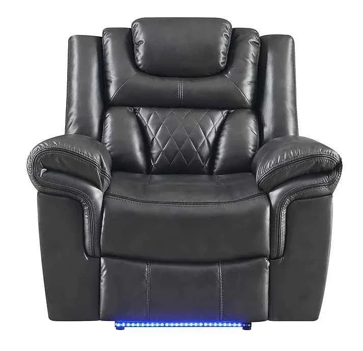 Party Time Grey 3-Piece Power Reclining Living Room Set - Image 3