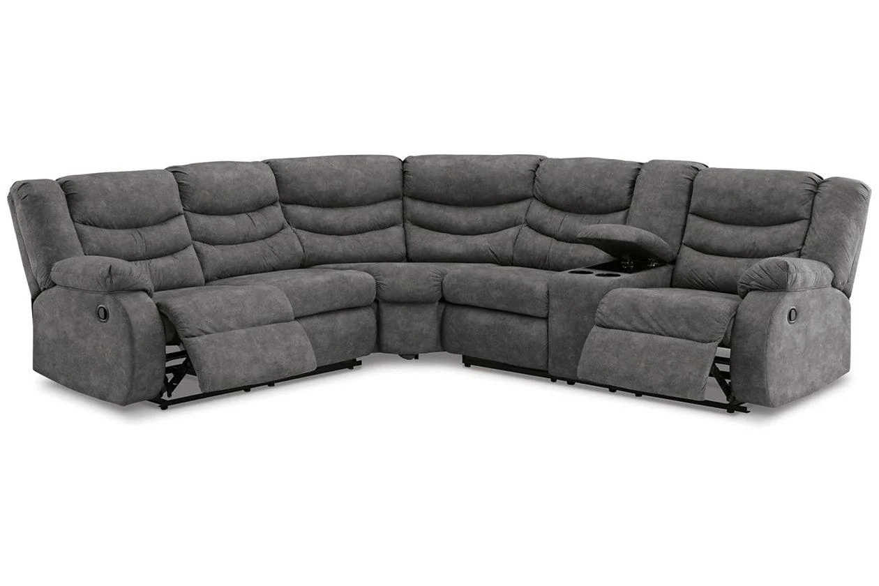 Partymate Slate 2-Piece Manual Reclining Sectional - Image 2