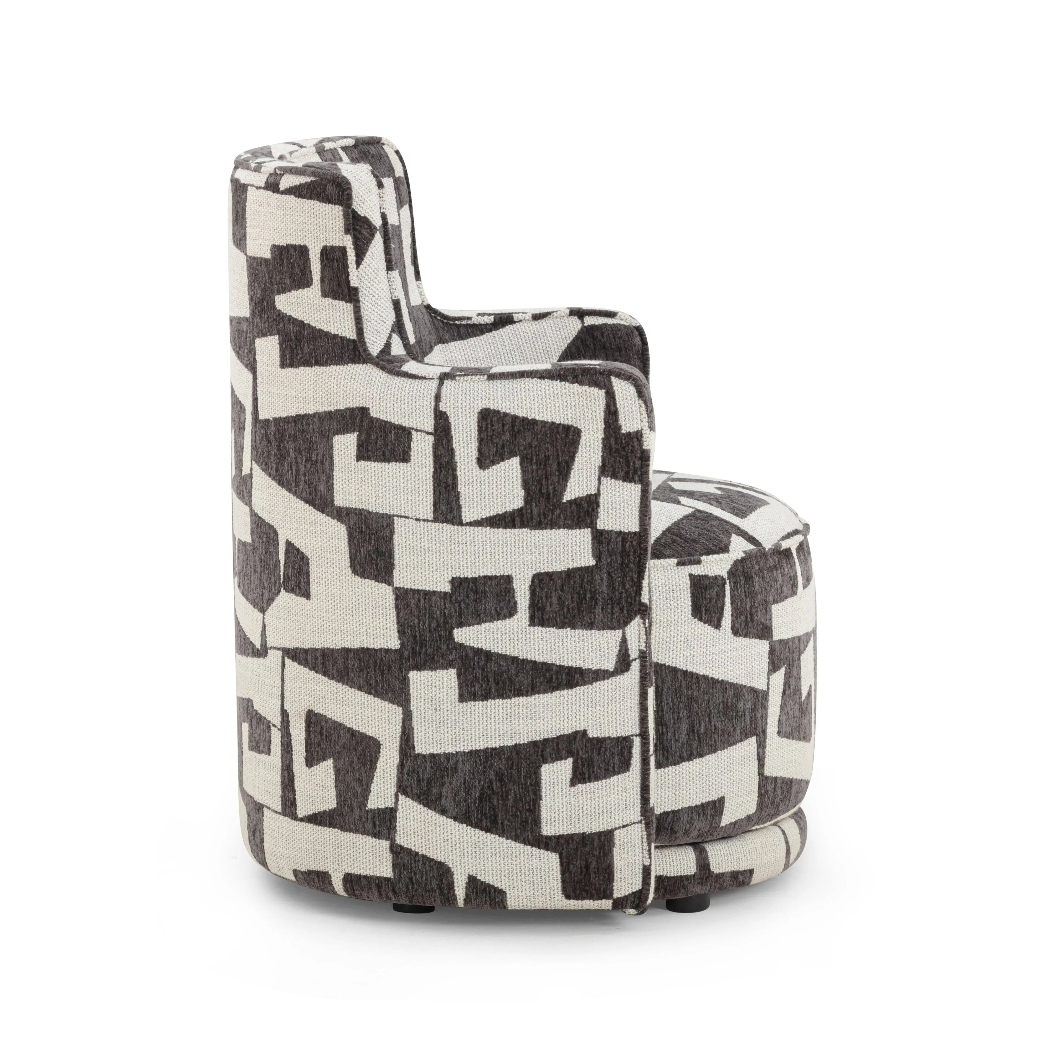 Passe Black Performance Jacquard Swivel Chair - Image 4