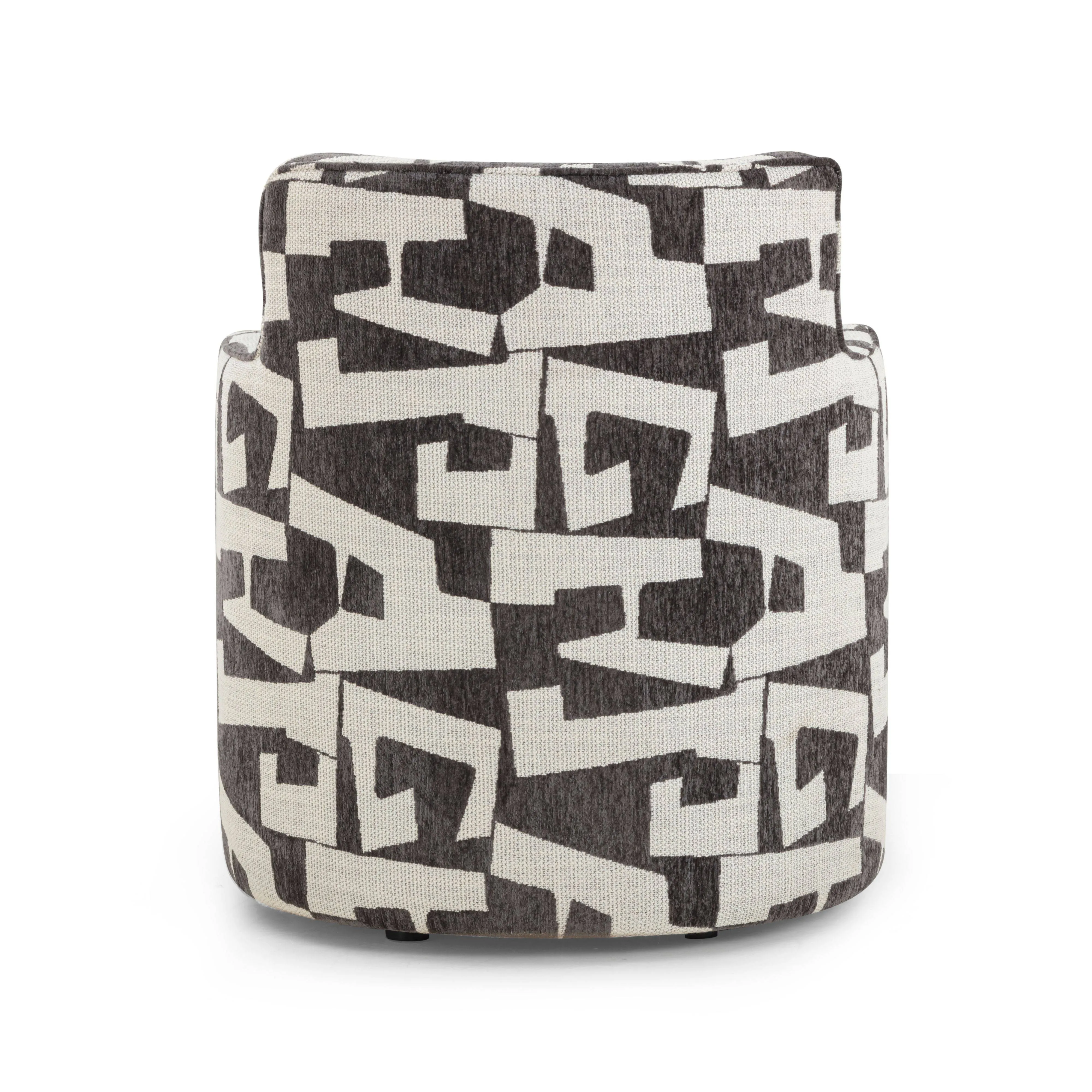 Passe Black Performance Jacquard Swivel Chair - Image 5