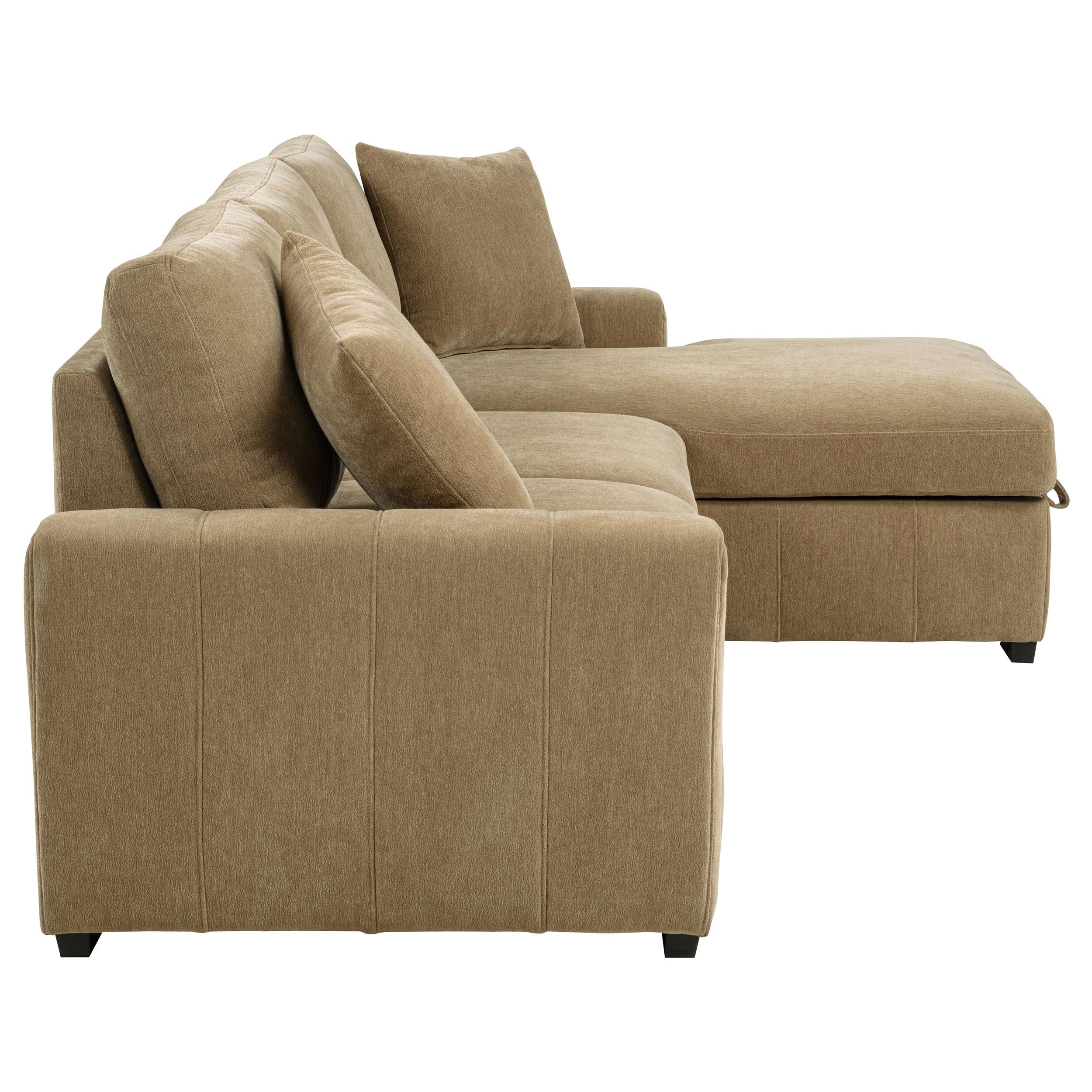 Pastrana Camel Upholstered Sleeper Sectional Sofa - Image 8