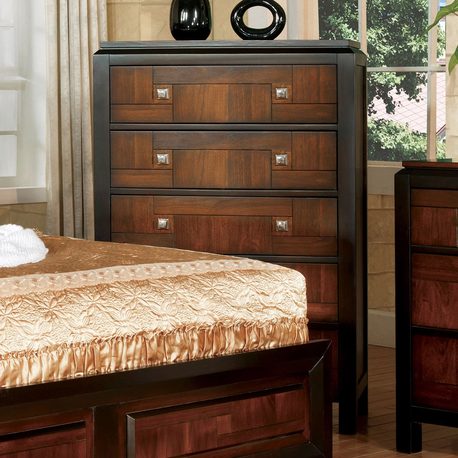Patra Acacia/Walnut 5-Piece Queen Bedroom Set - Image 3