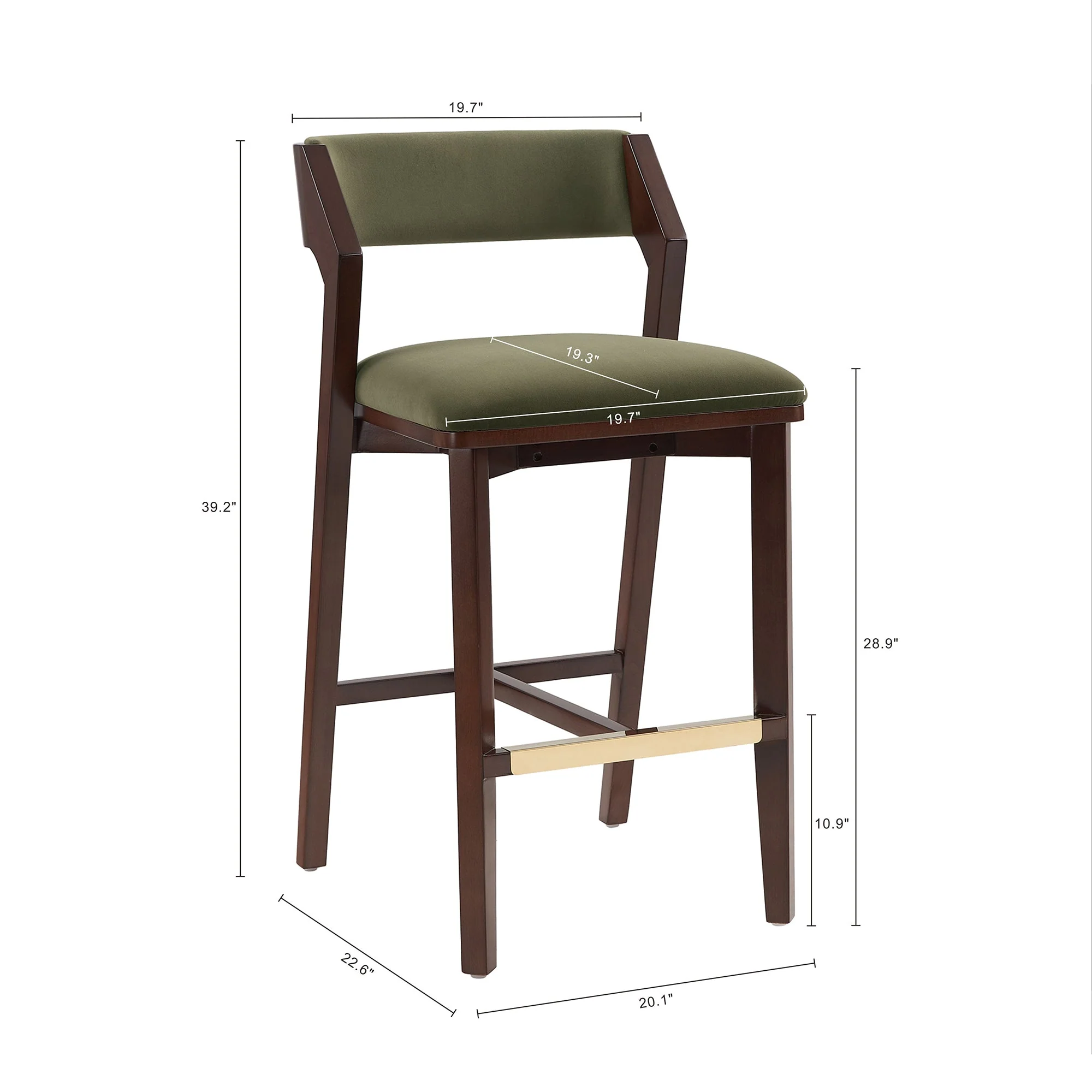 Patricia Barstool in Turtle Green - Image 3