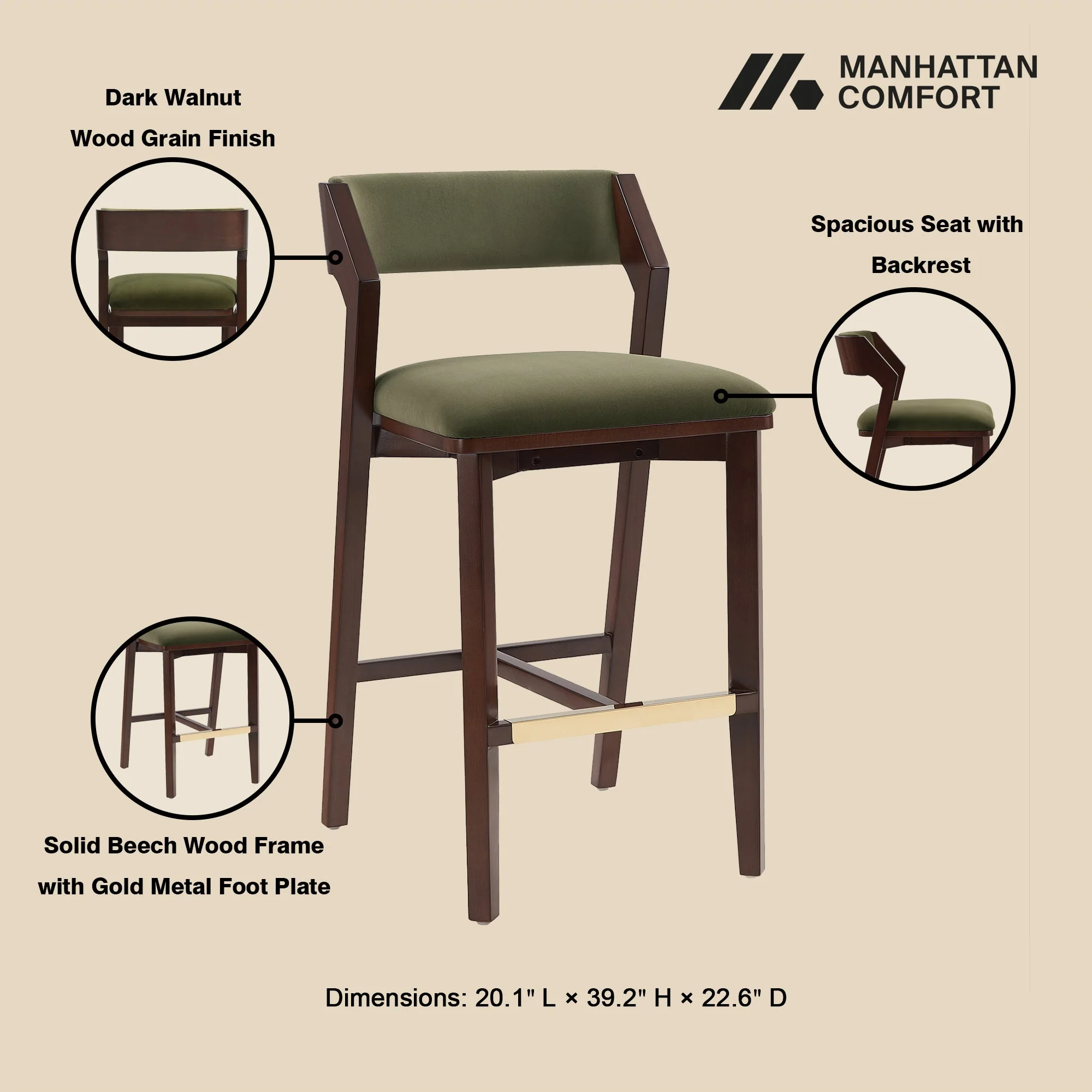 Patricia Barstool in Turtle Green (set of 2) - Image 4