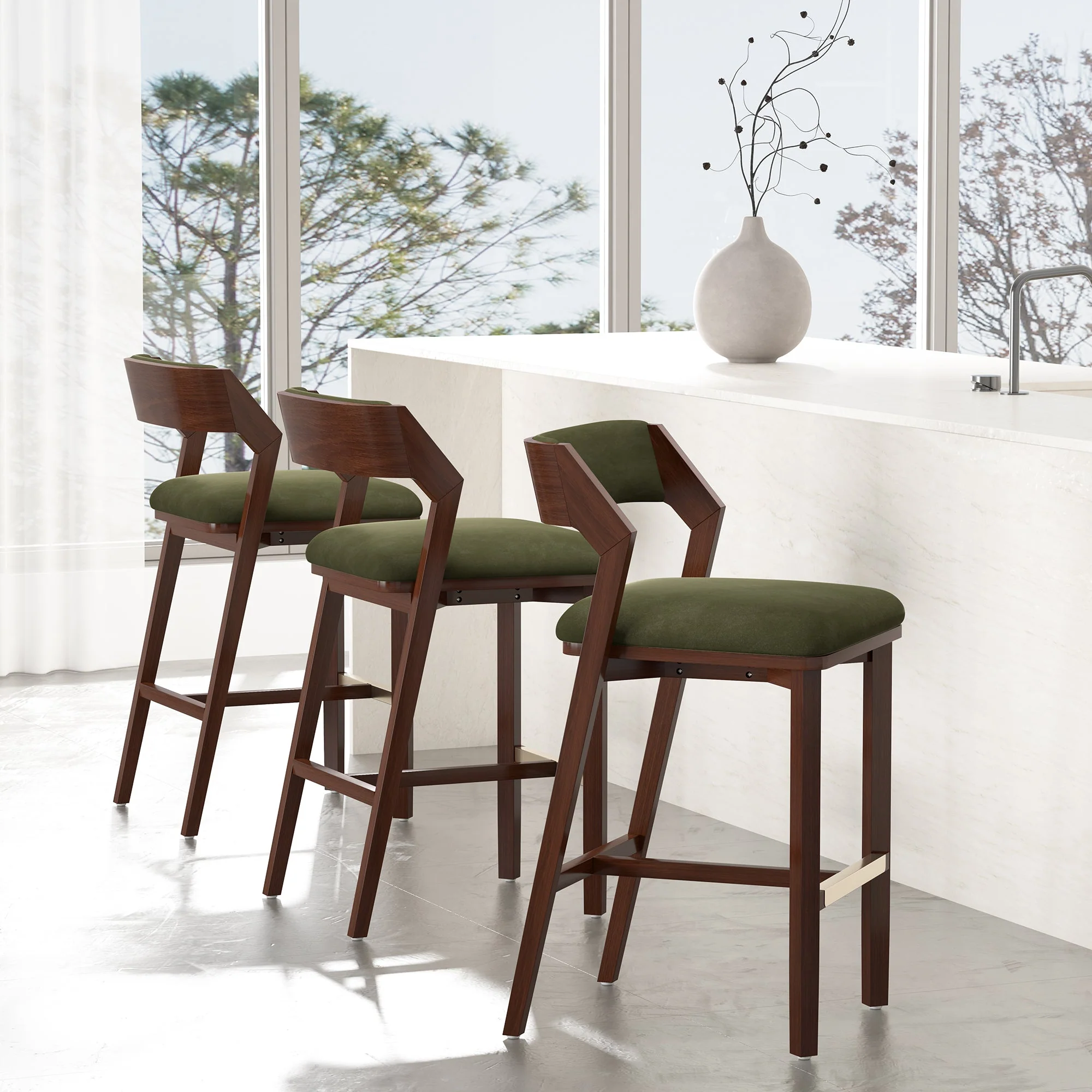Patricia Barstool in Turtle Green (set of 3) - Image 2