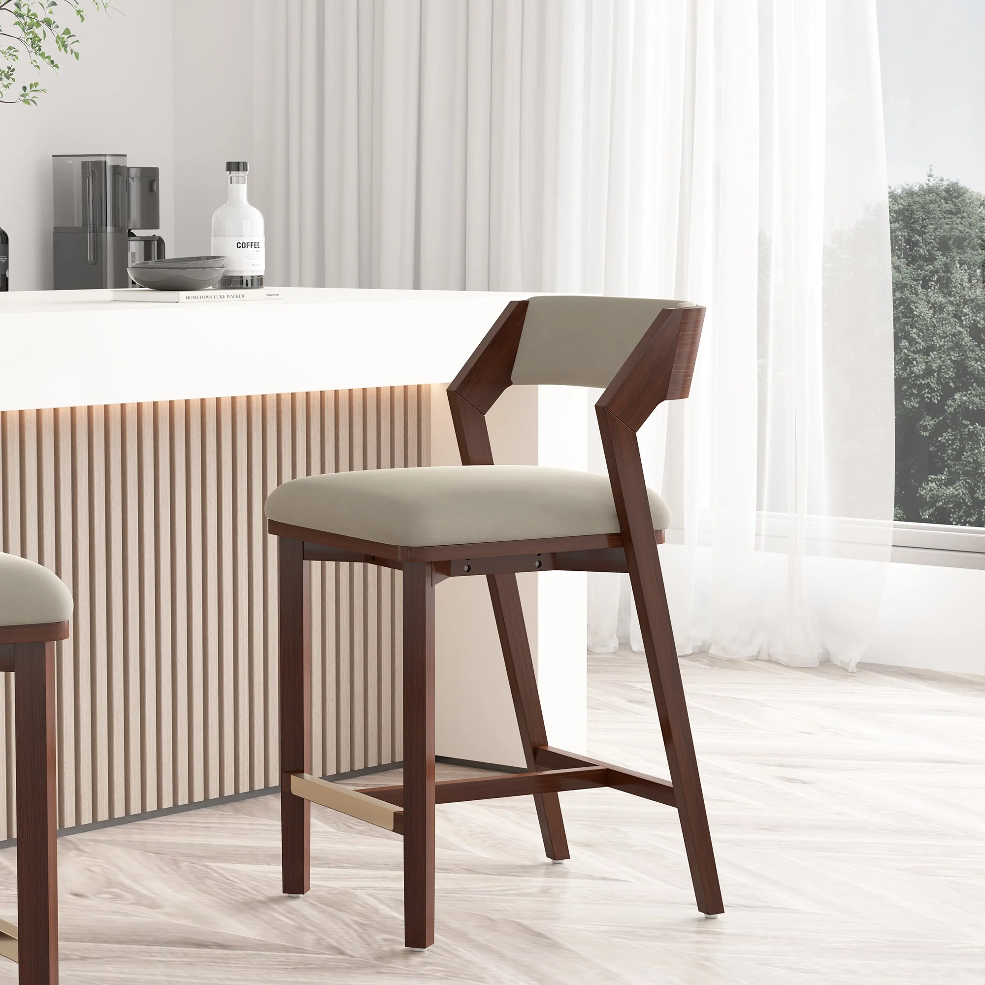 Patricia Counter Stool in Linen - Image 2