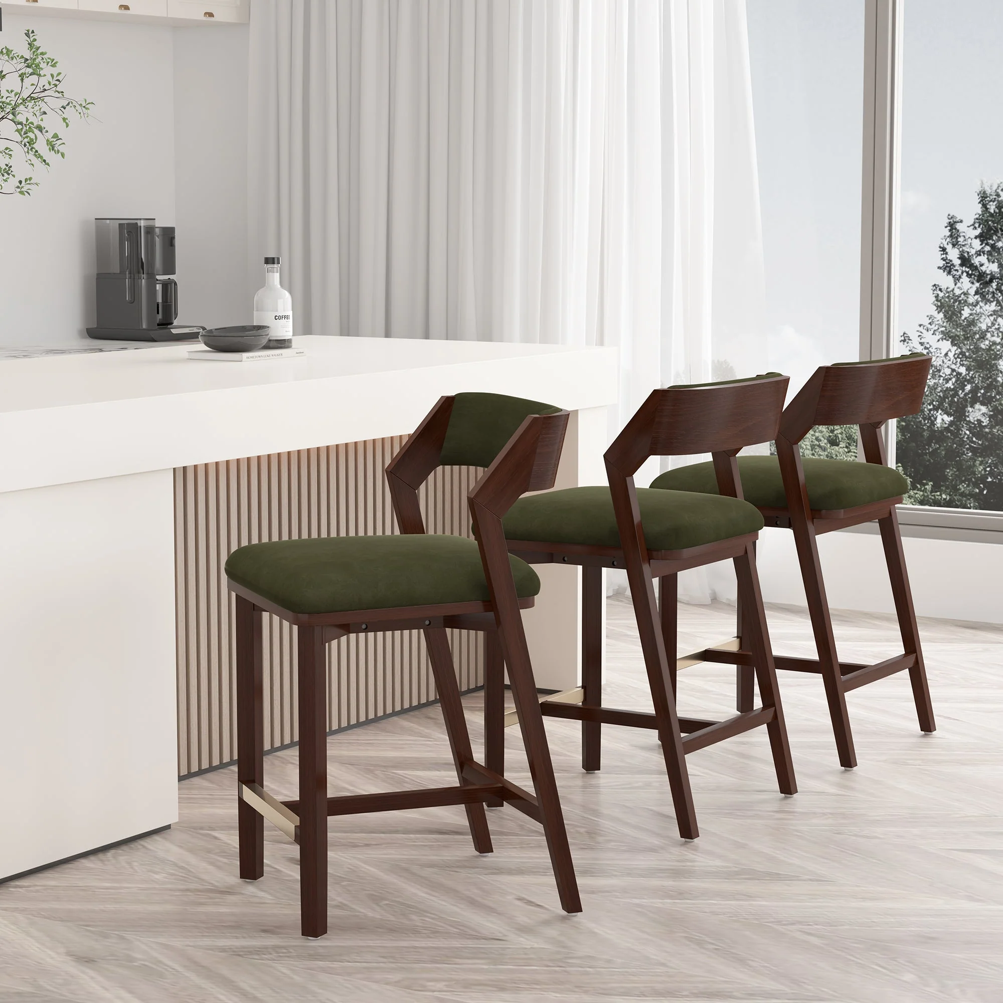 Patricia Counter Stool in Turtle Green (set of 3) - Image 2