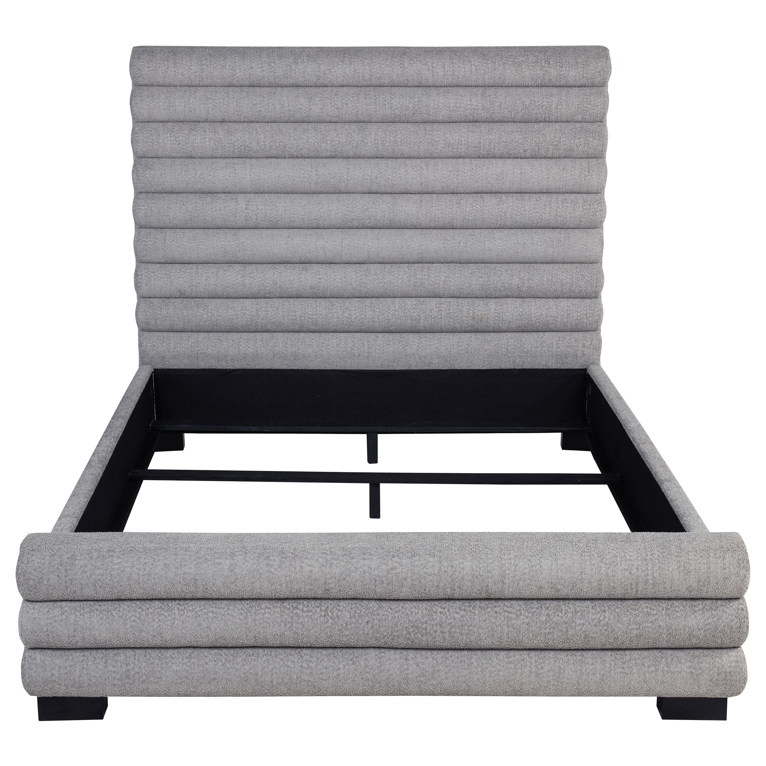 Patricia Gray 58-inch Boucle Upholstered Eastern King Bed - Image 4