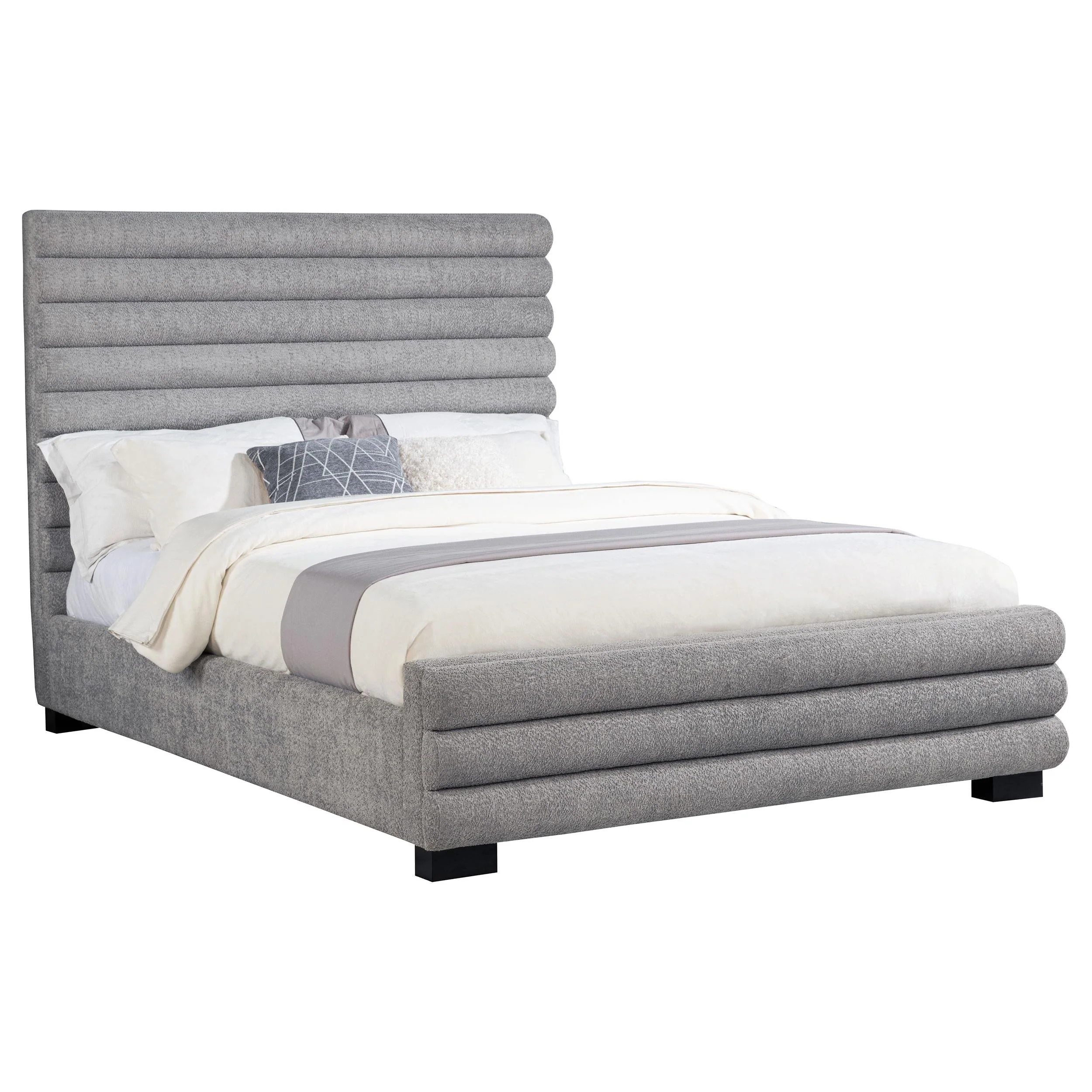 Patricia Grey 58-inch Boucle Upholstered Queen Bed - Image 2