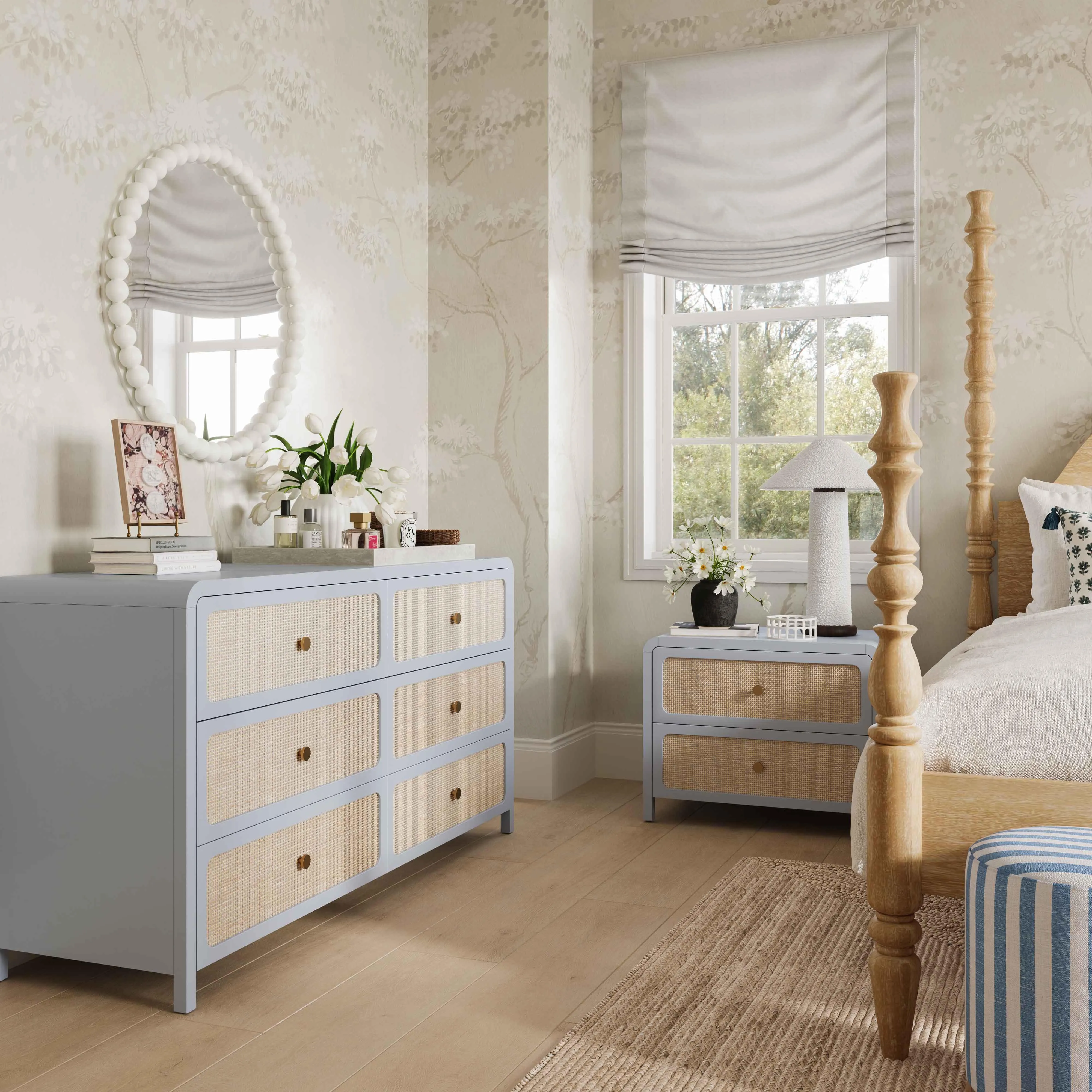 Patty Rattan 2 Drawer Nightstand - Image 11